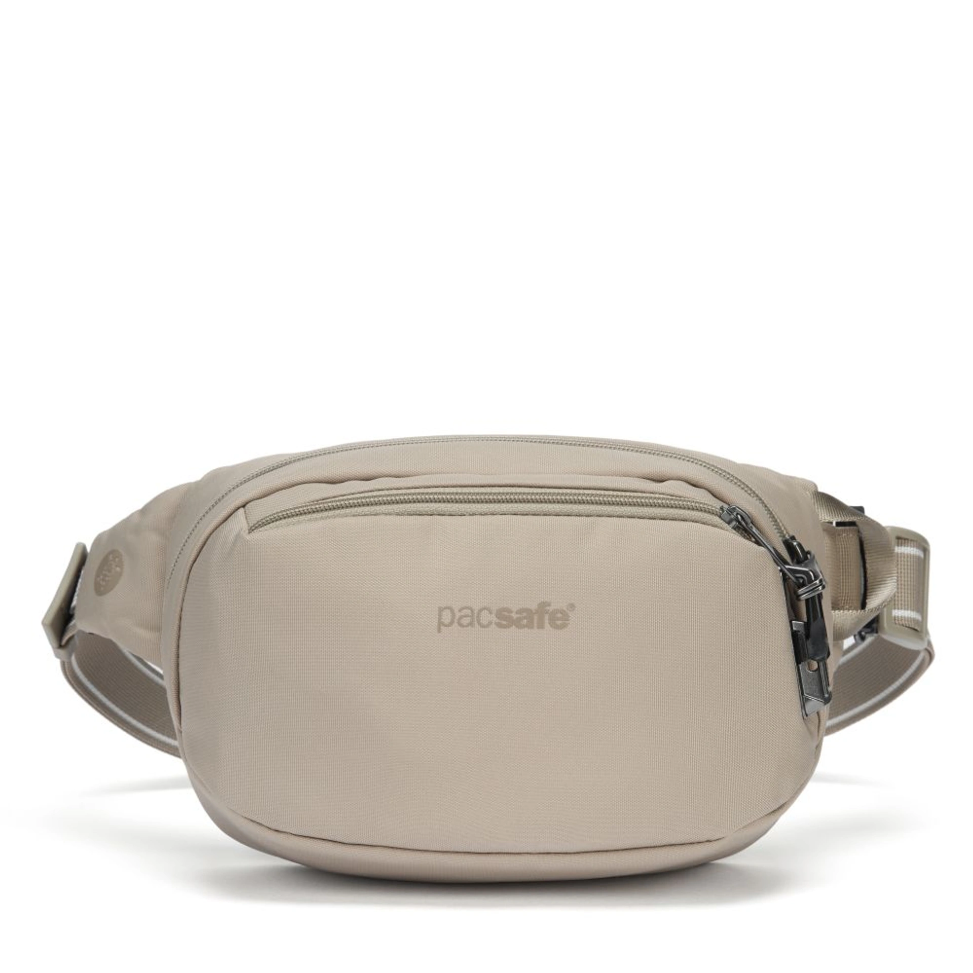 Сумка на пояс антизлодій Pacsafe V Hip Pack - Бежевий / чорний