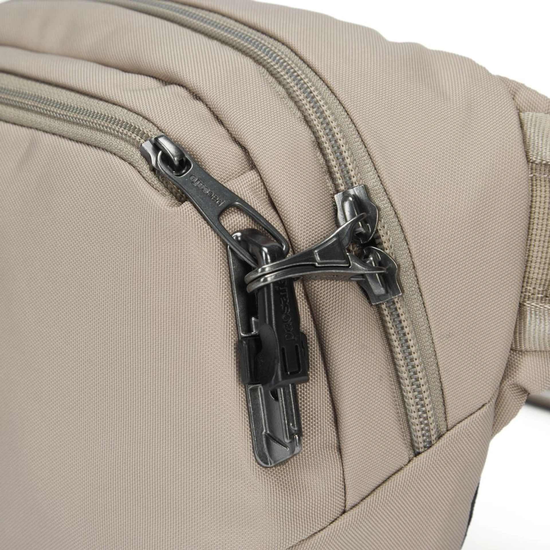 Сумка на пояс антизлодій Pacsafe V Hip Pack - Бежевий / чорний