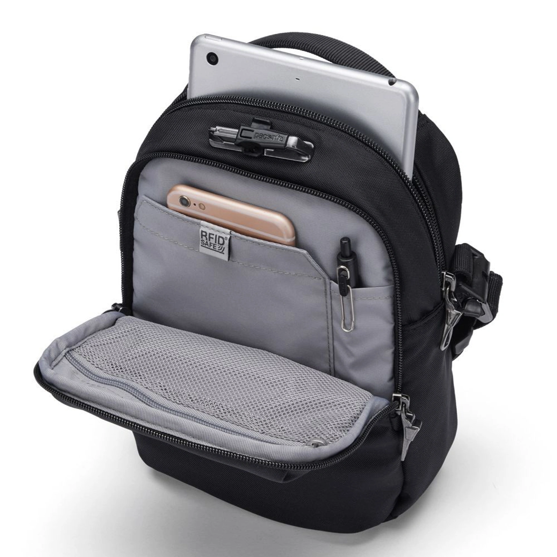 Сумка через плече антизлодій Pacsafe V Companion Crossbody - Чорний
