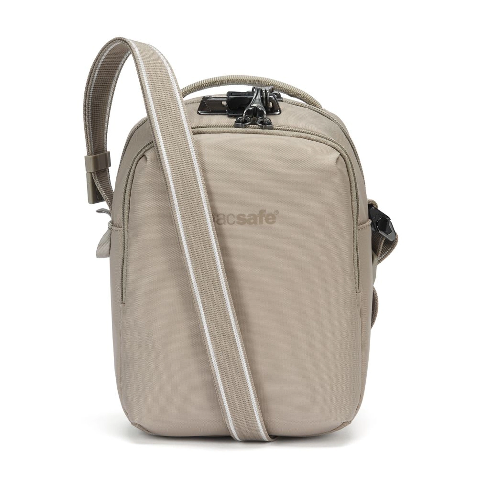 Сумка через плече антизлодій Pacsafe V Companion Crossbody - Бежевий