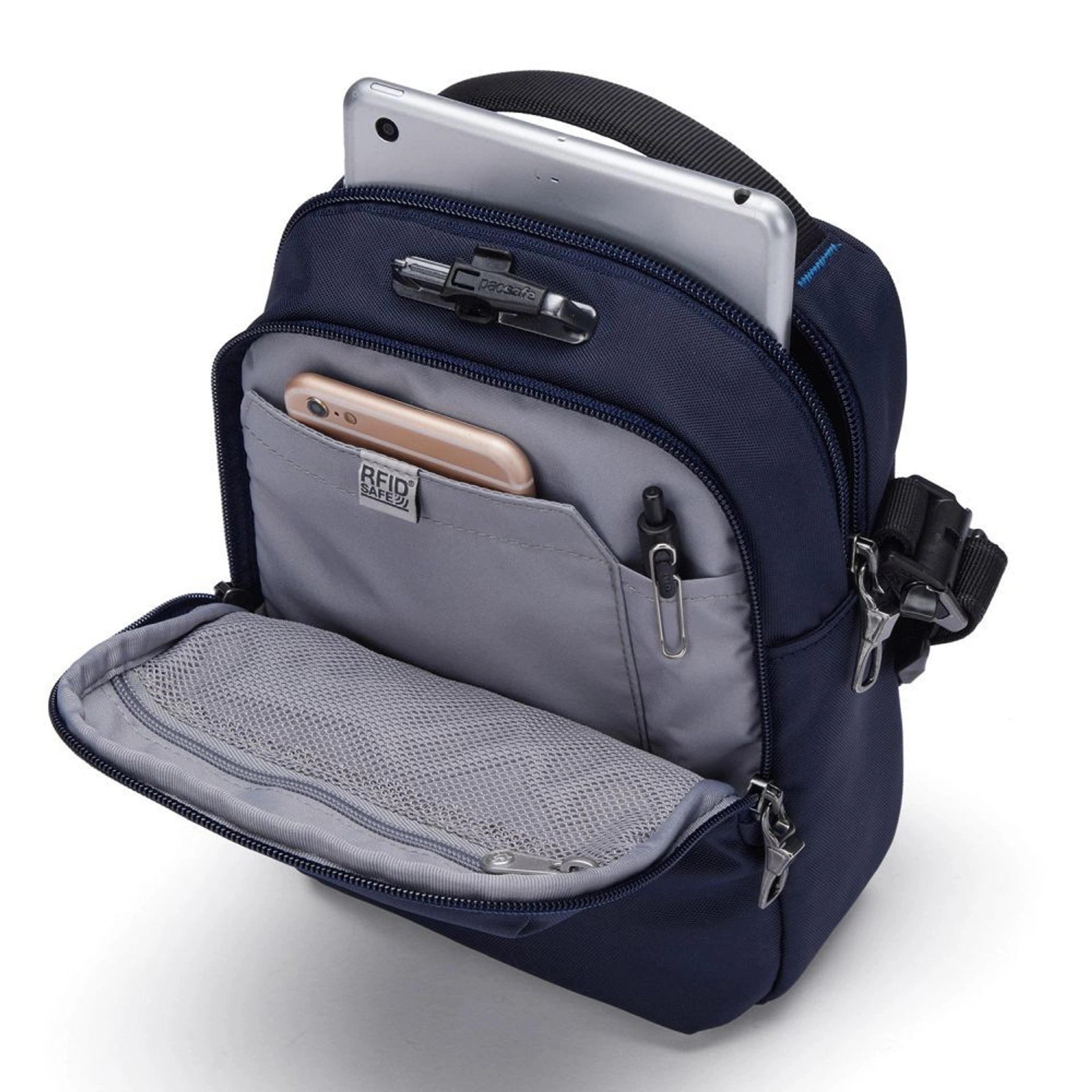 Сумка через плече антизлодій Pacsafe V Companion Crossbody - Темно-синій