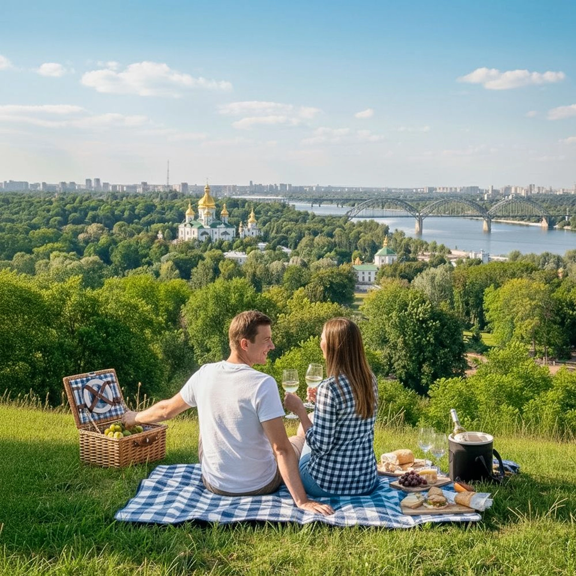 Плед флісовий двосторонній Soft Me Picnic 130х180см - Темно-синій / білий / чорний