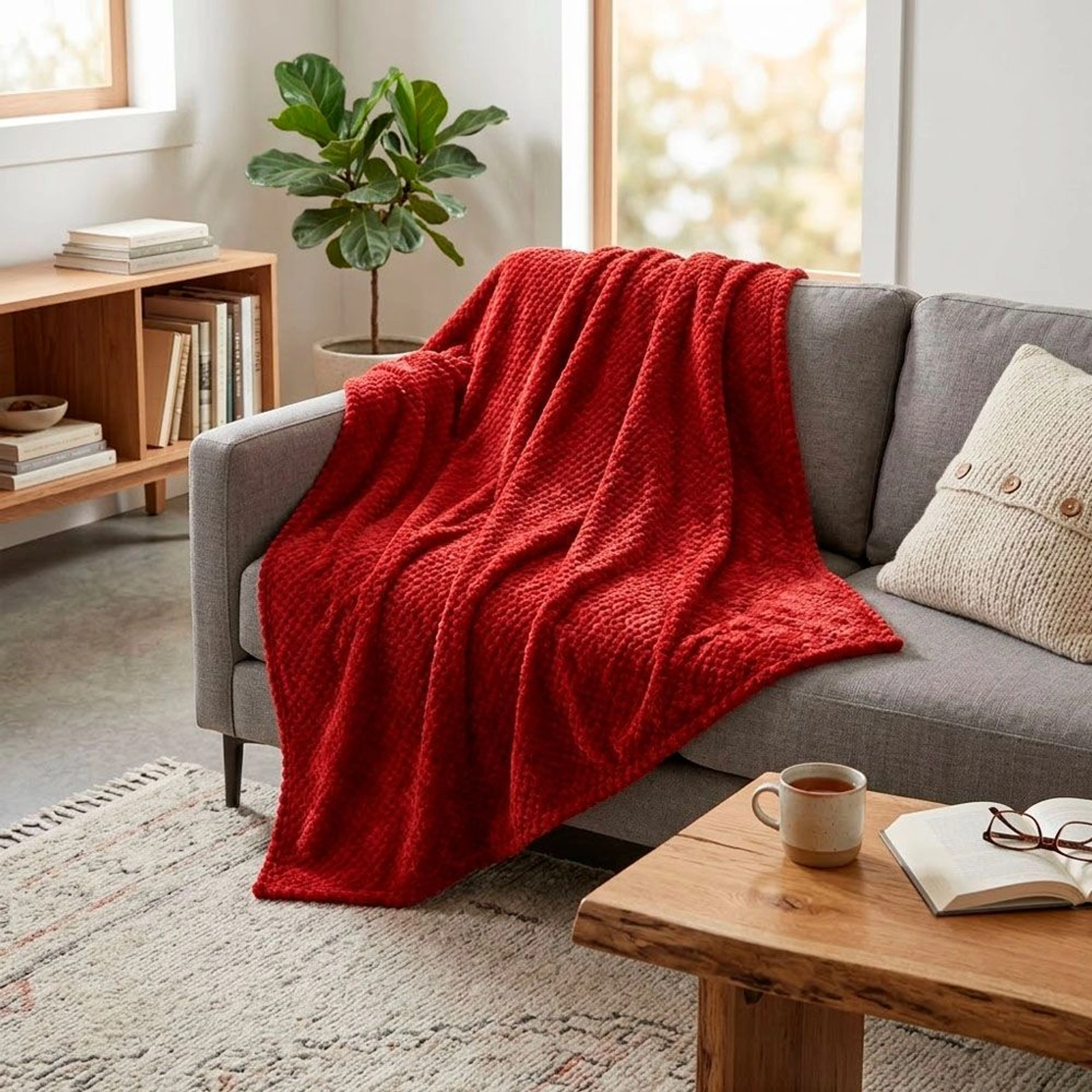 Плед флісовий Soft Me Diamond 130х180см - Червоний