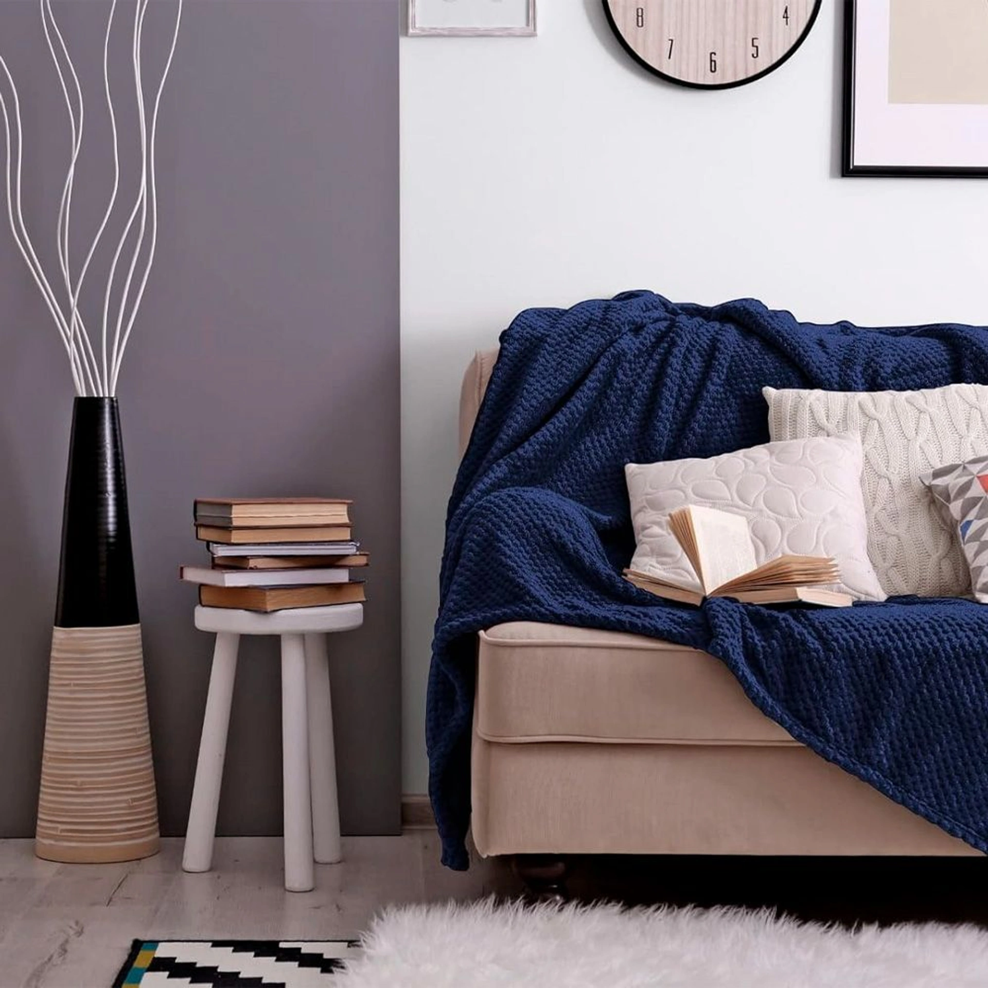 Плед флісовий Soft Me Diamond 130х180см - Темно-синій