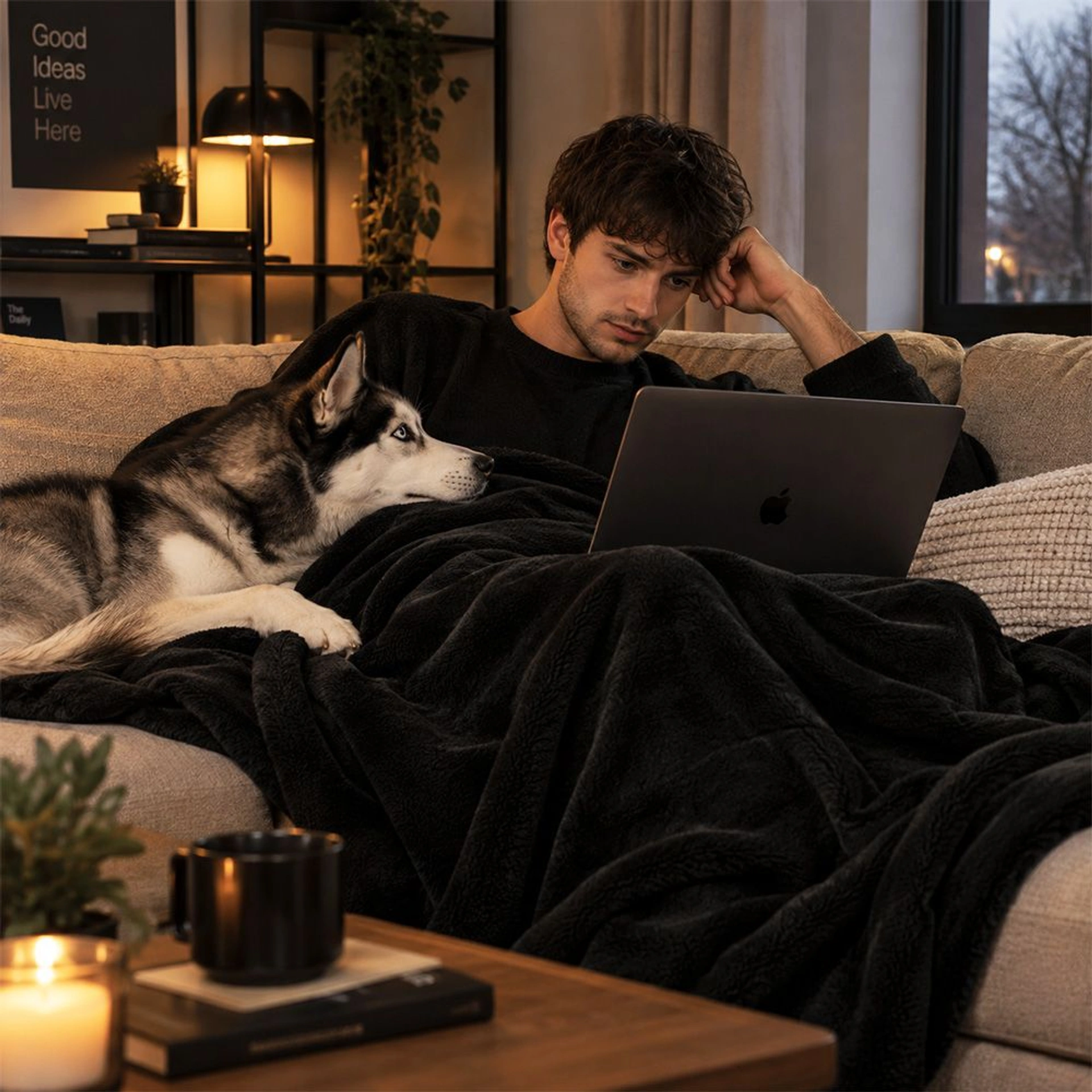 Плед флісовий Soft Me Fancy 130х180см в подарунковій упаковці - Чорний