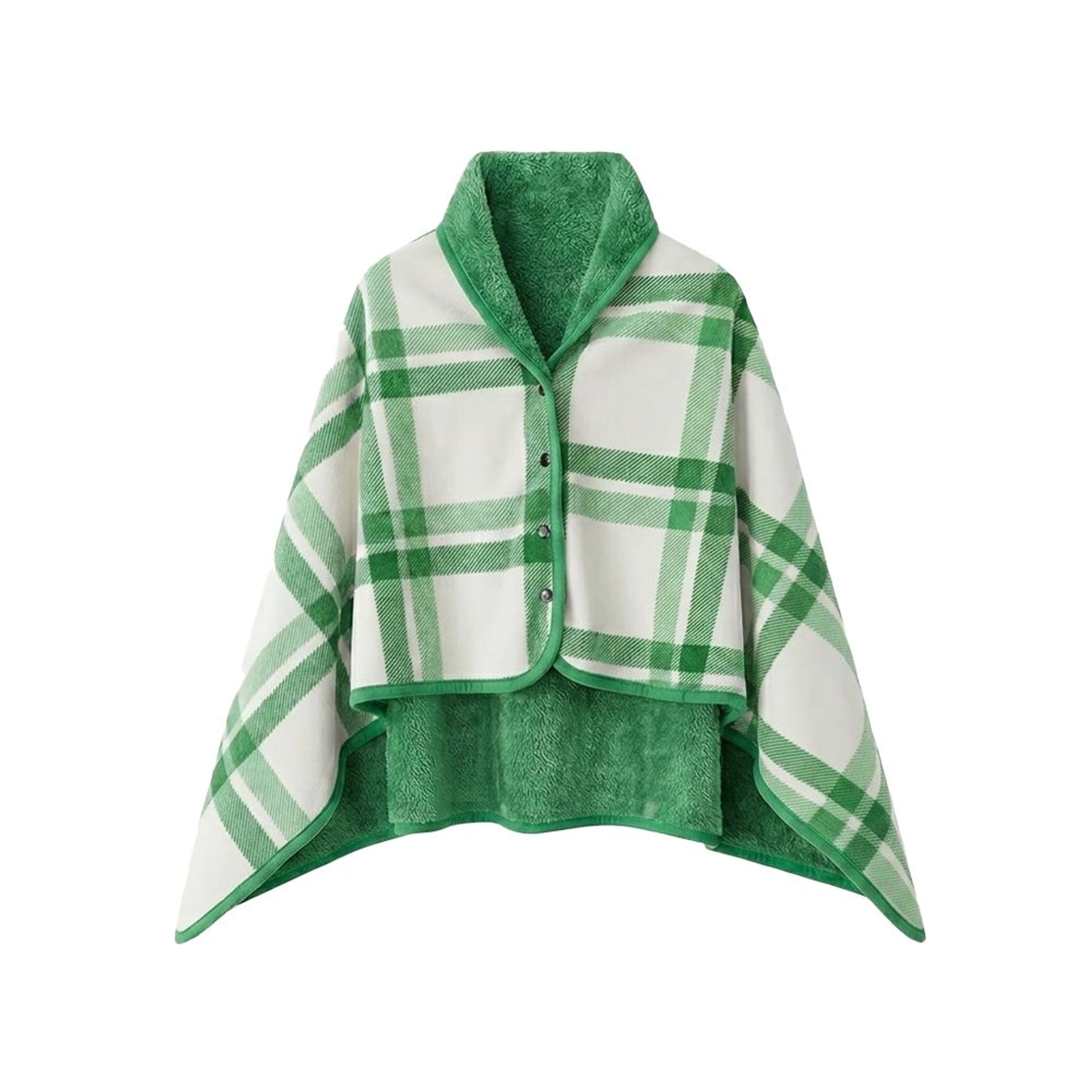 Плед-пончо флісовий Soft Me Poncho L 100х140см - Зелений / білий