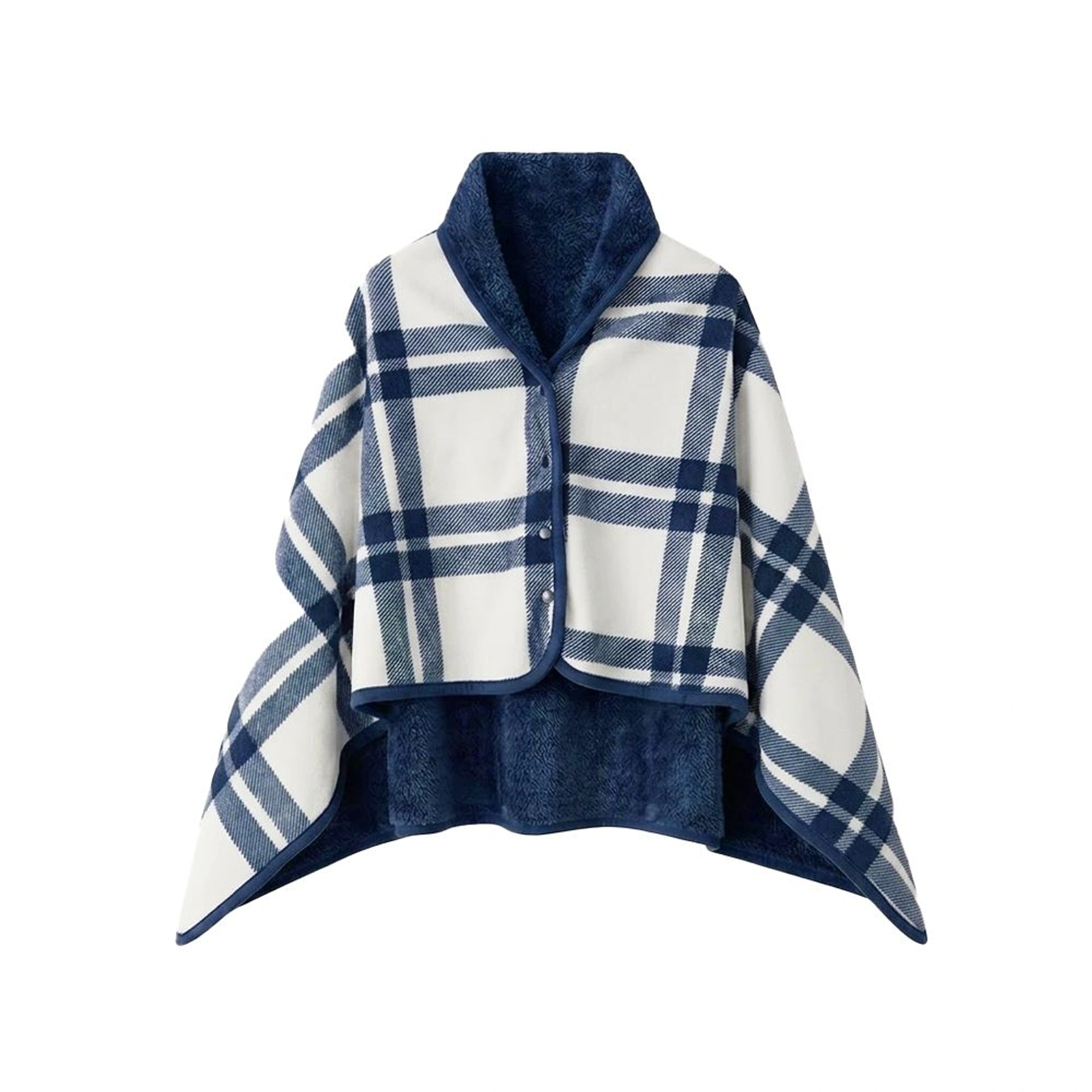 Плед-пончо флісовий Soft Me Poncho L 100х140см - Темно-синій / білий