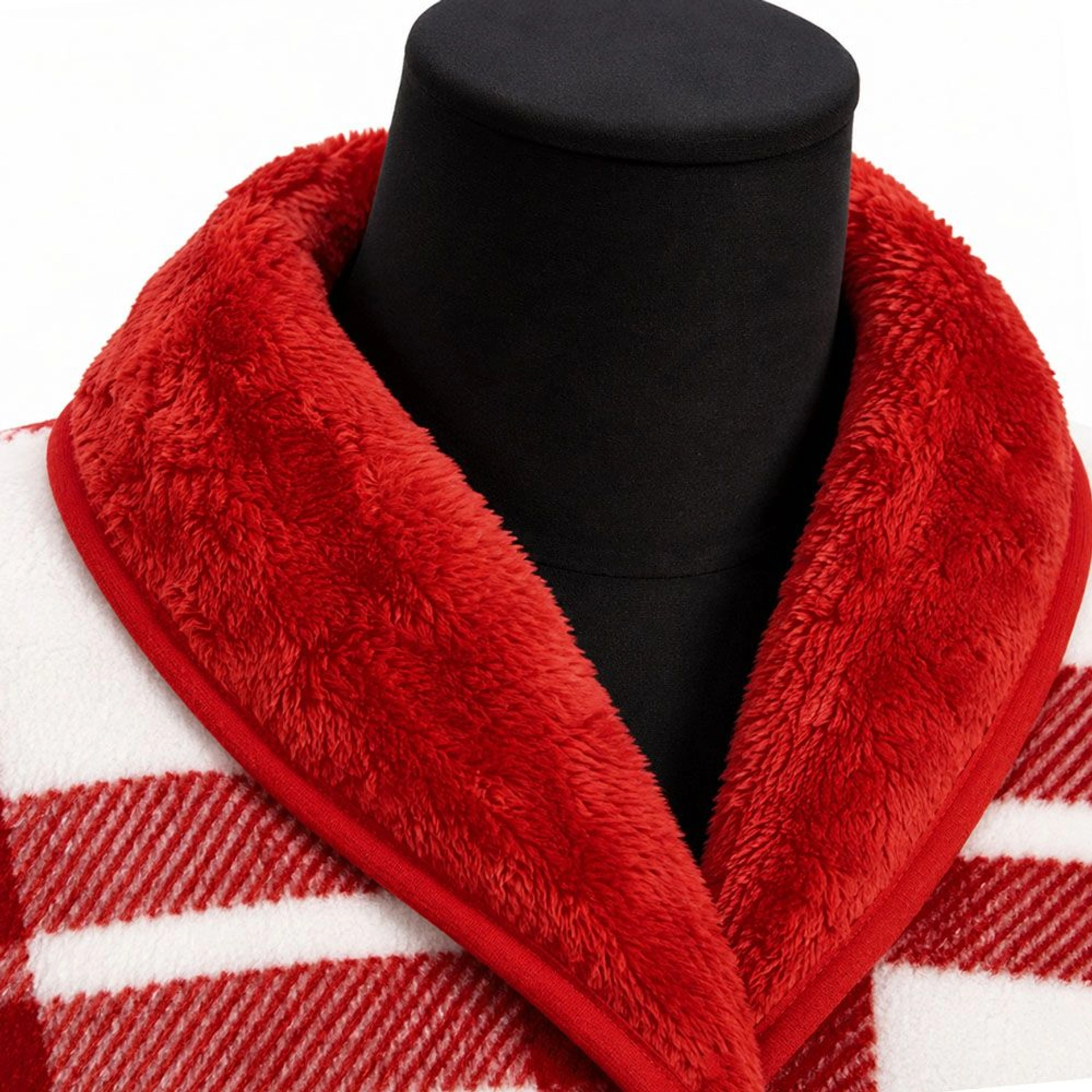 Soft Me Poncho Fleece Blanket, L 100x140cm - Червоний / білий