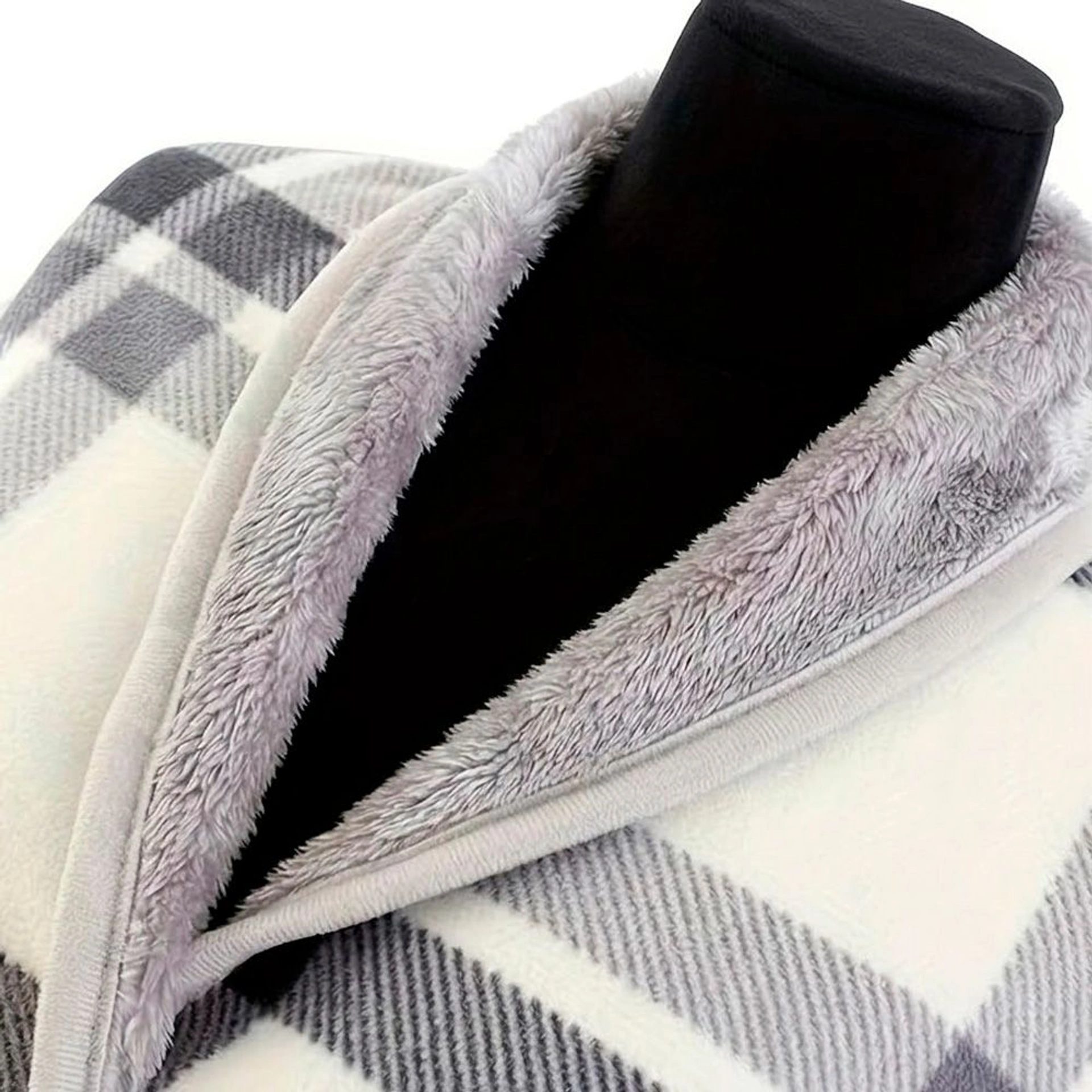 Плед-пончо флісовий Soft Me Poncho L 100х140см - Сірий / білий