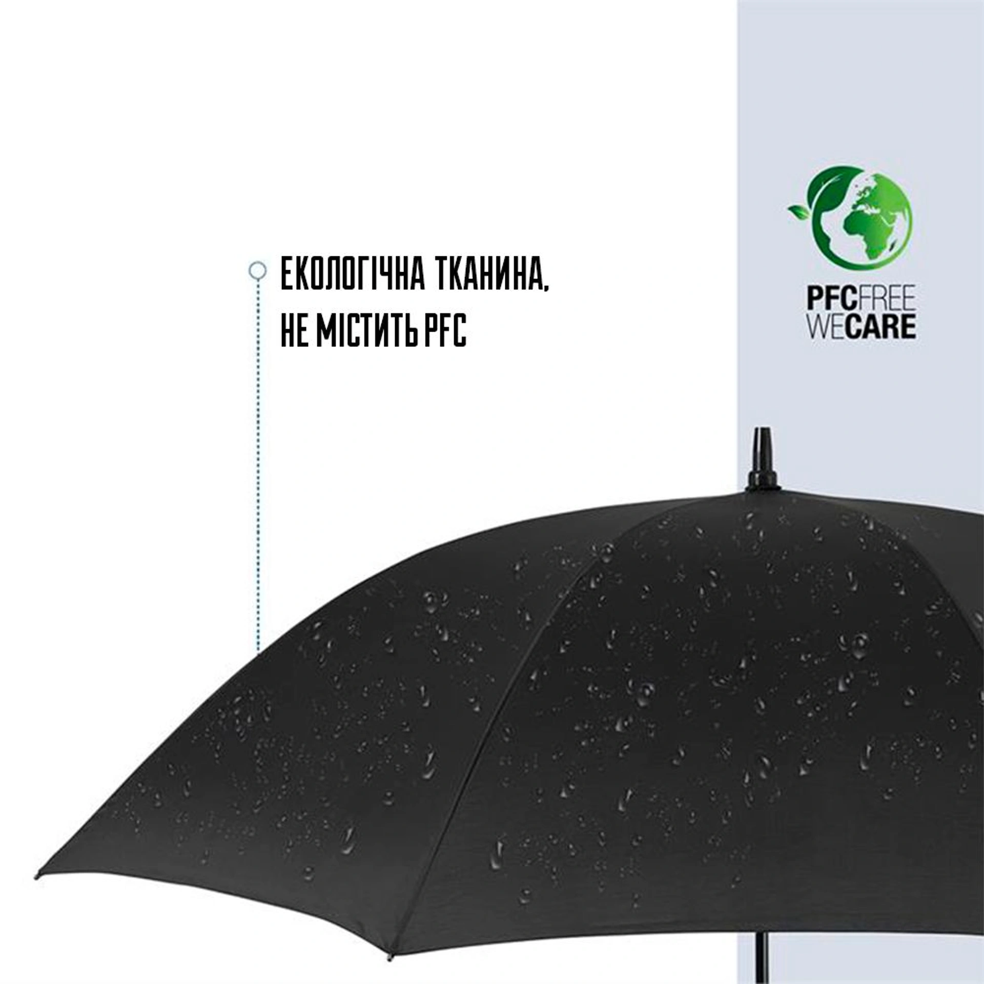 Велика парасоля-тростина механічна Perletti Golf XXL антивітер - Чорний