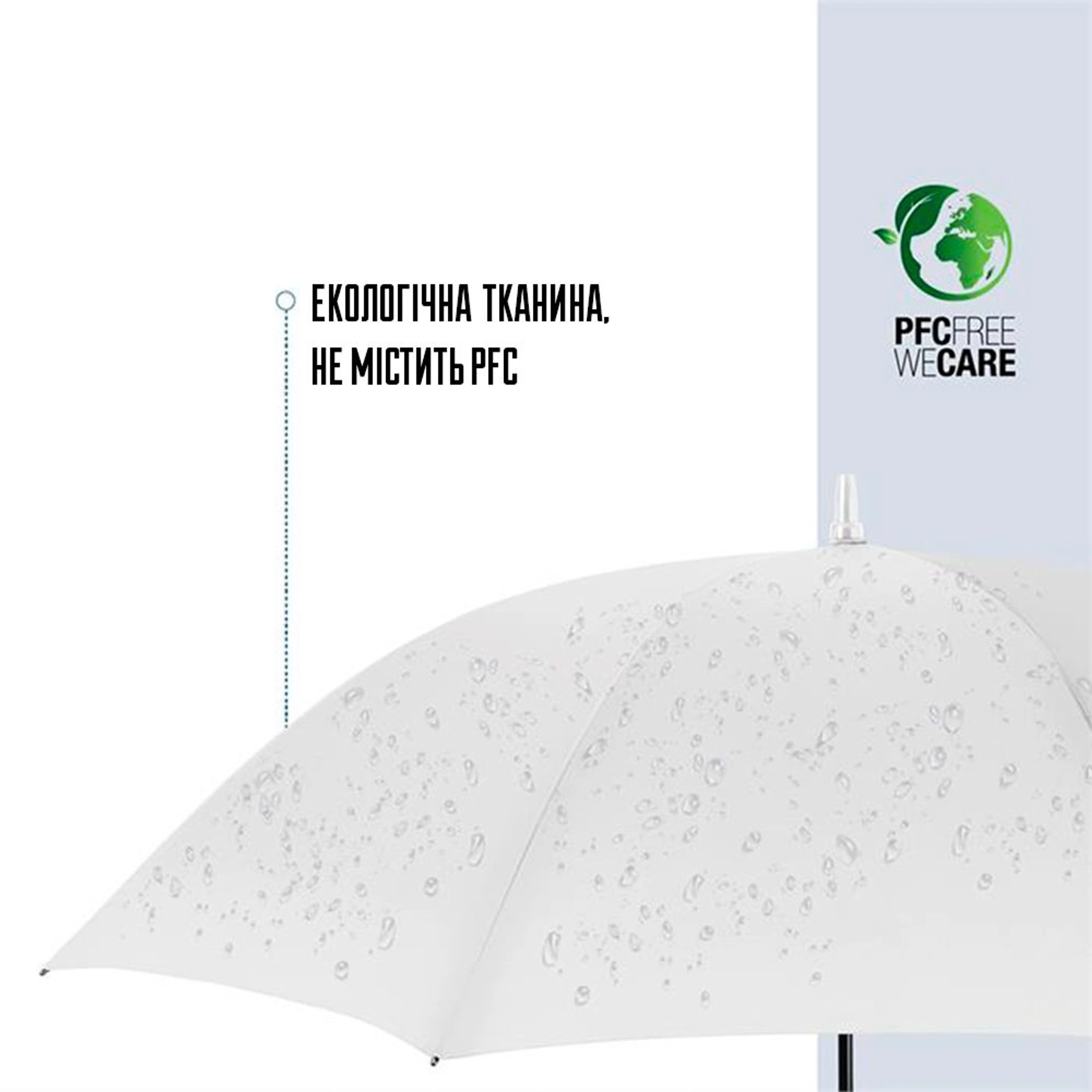 Велика парасоля-тростина механічна Perletti Golf XXL антивітер - Білий