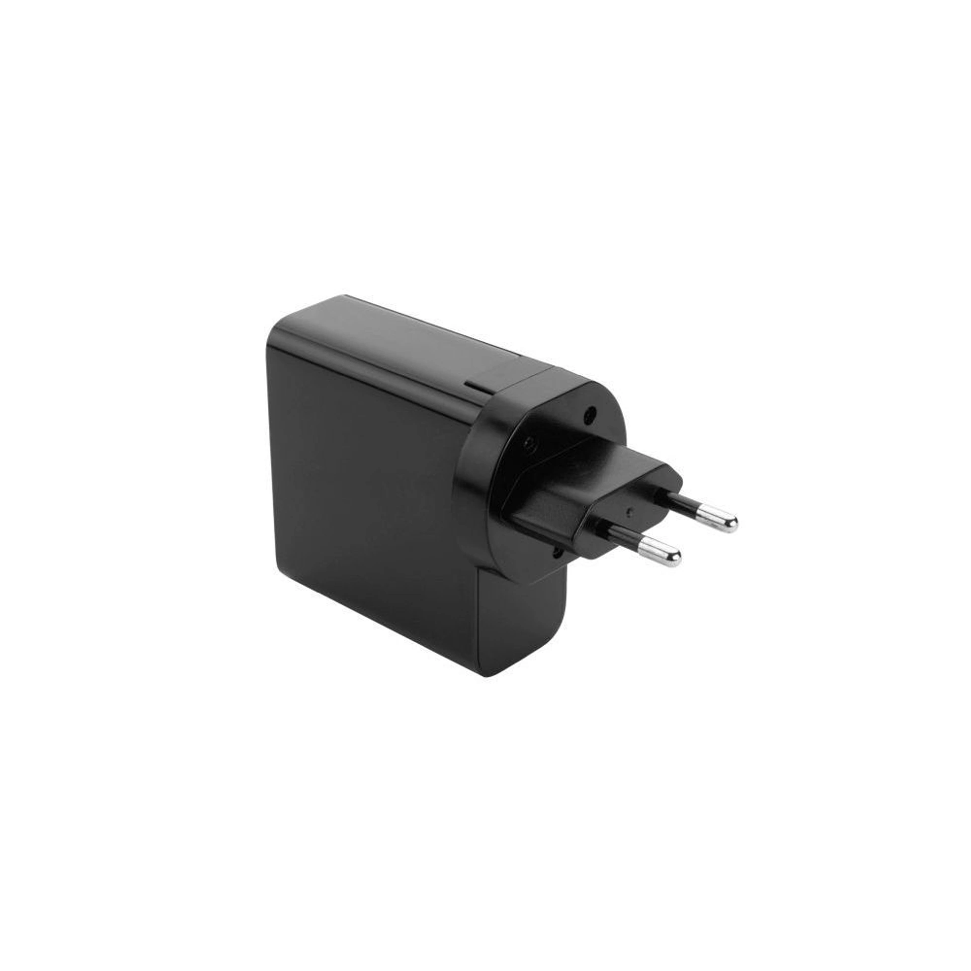 Зарядний пристрій Schwarzwolf Banias 65W з 4 штекерами EU/UK/US/AU - Чорний