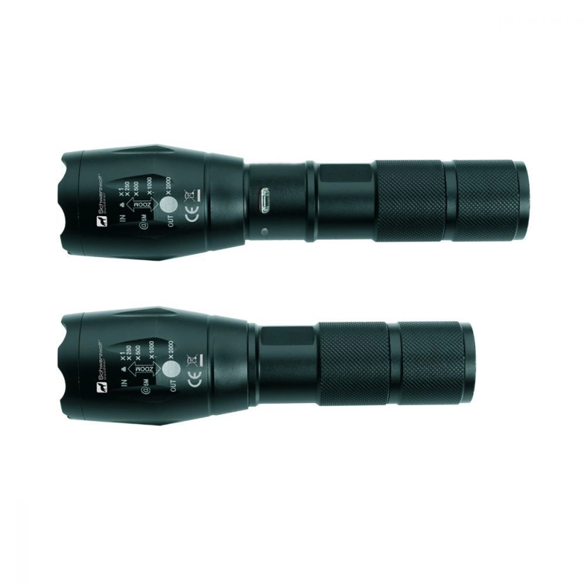 Ліхтарик акумуляторний Schwarzwolf Delgada з Cree XPE LED та ремінцем - Чорний