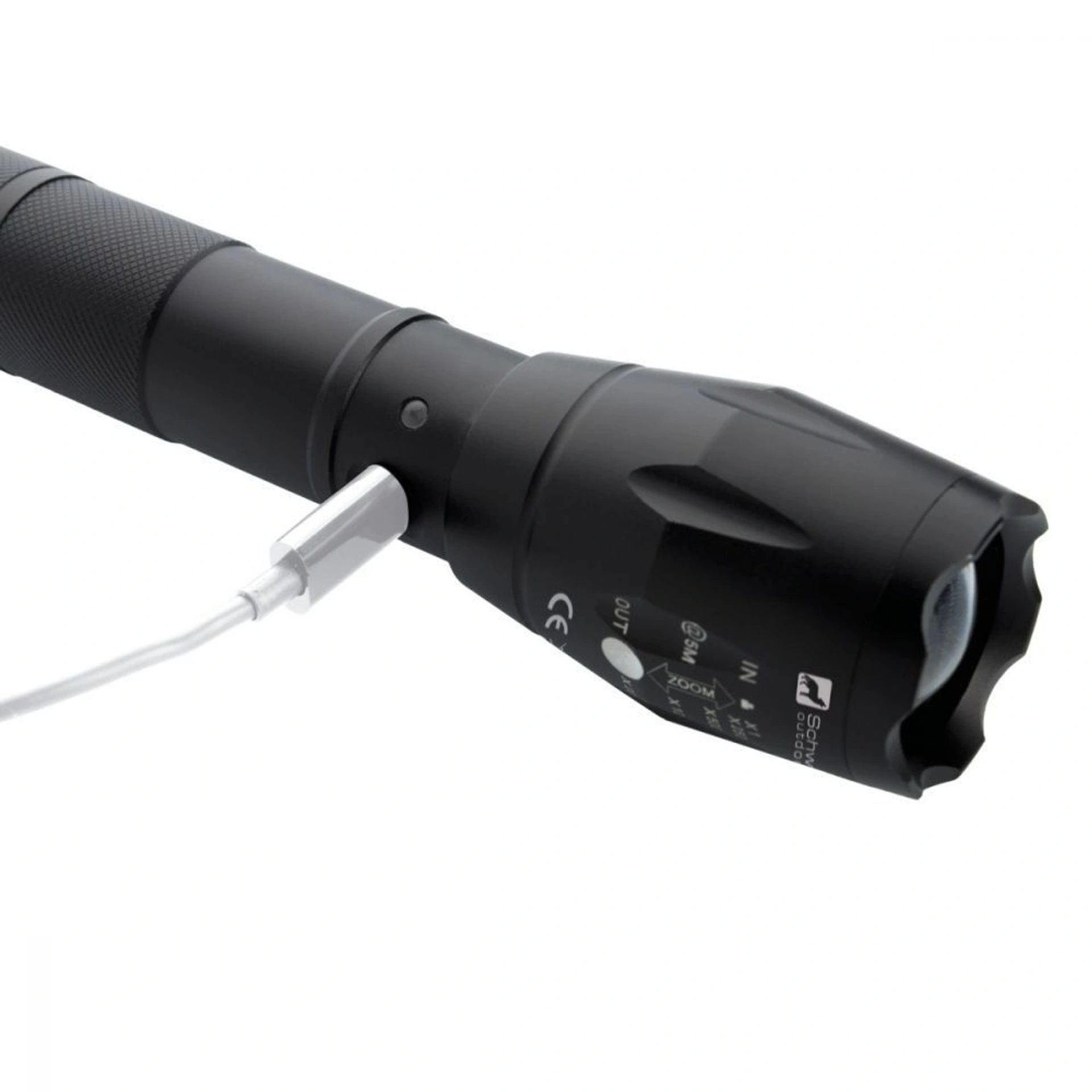 Ліхтарик акумуляторний Schwarzwolf Delgada з Cree XPE LED та ремінцем - Чорний