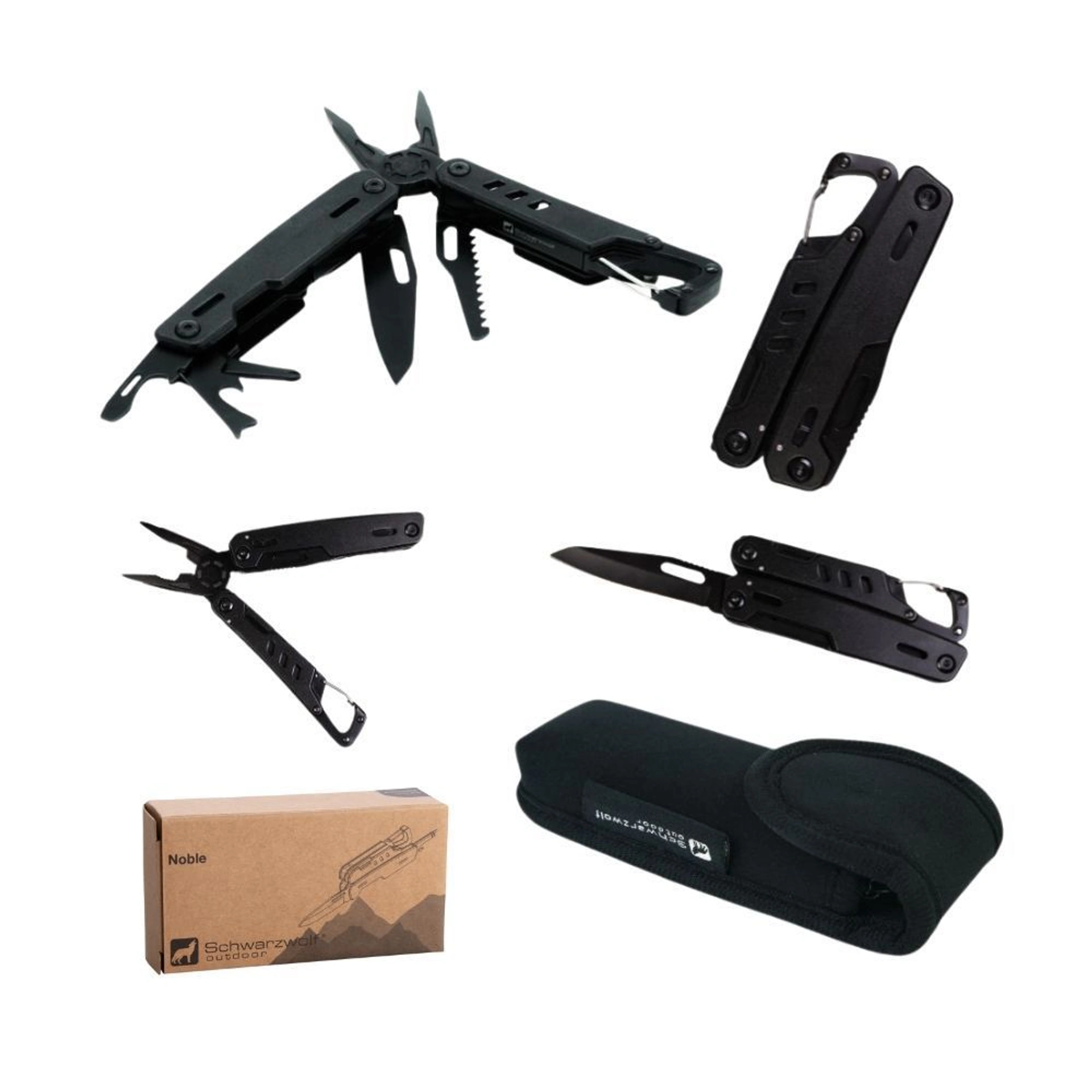 Мультитул 11в1 Schwarzwolf Noble, 105 мм - Чорний