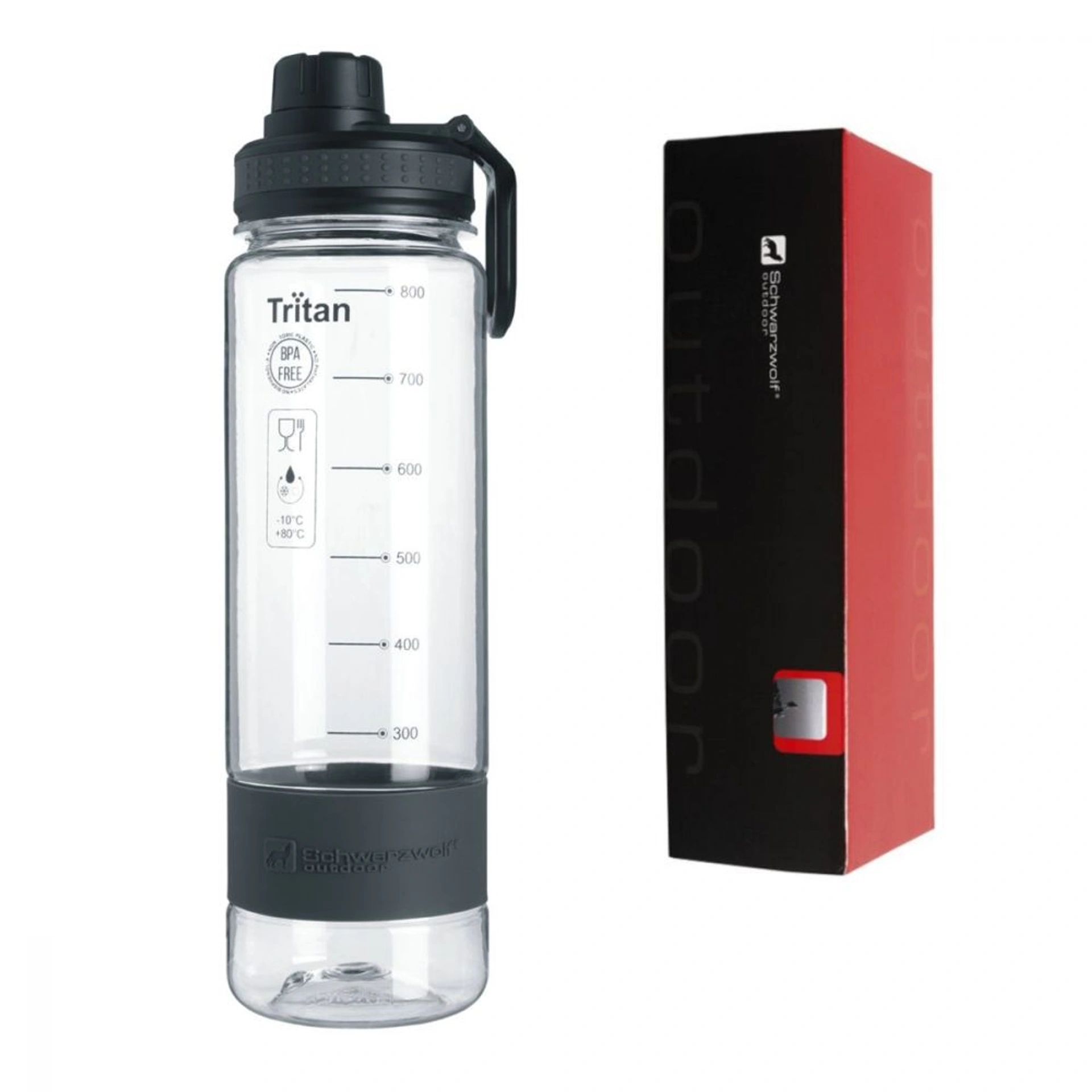 800 ml Tritan Water Bottle, Schwarzwolf Kibo