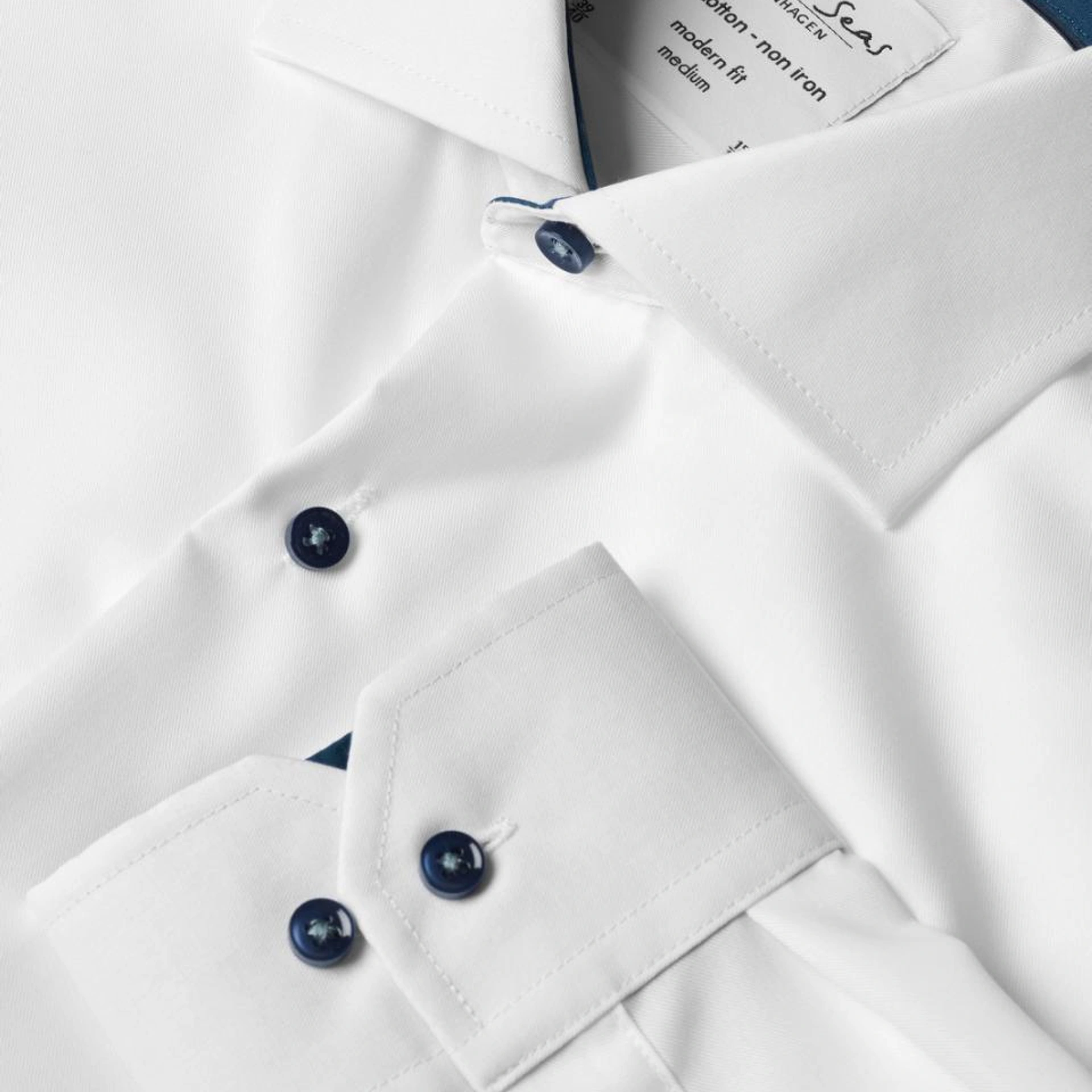 Сорочка чоловіча Seven Seas Fine Twill Virginia Modern Fit - Білий / 2XL