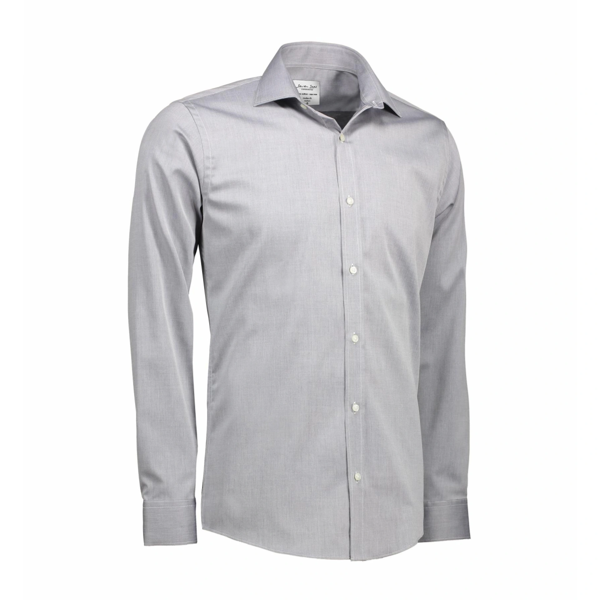 Сорочка чоловіча Seven Seas Fine Twill Slim Fit - Сріблясто-сірий / L
