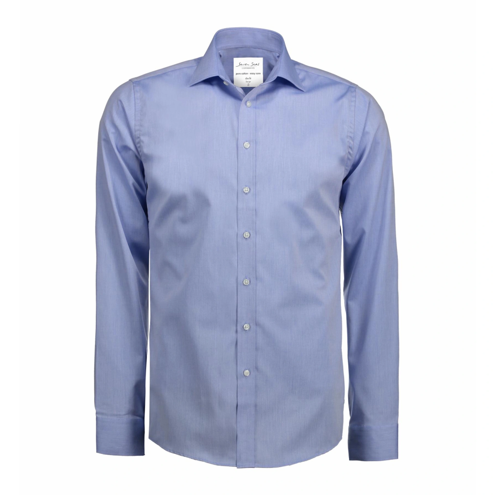 Сорочка чоловіча Seven Seas Fine Twill Slim Fit - Світло-синій / L