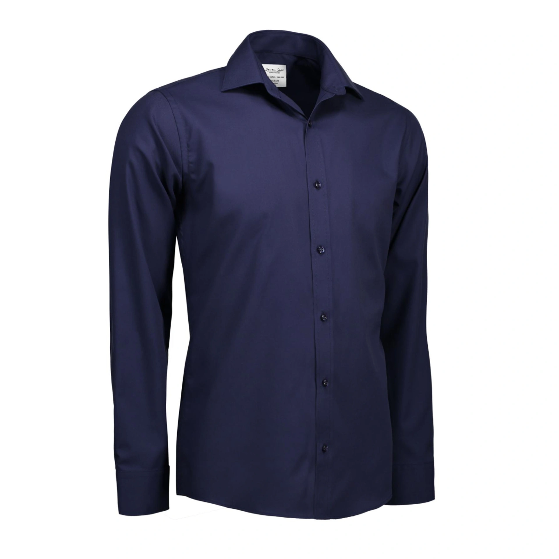 Сорочка чоловіча Seven Seas Fine Twill Slim Fit - Темно-синій / L