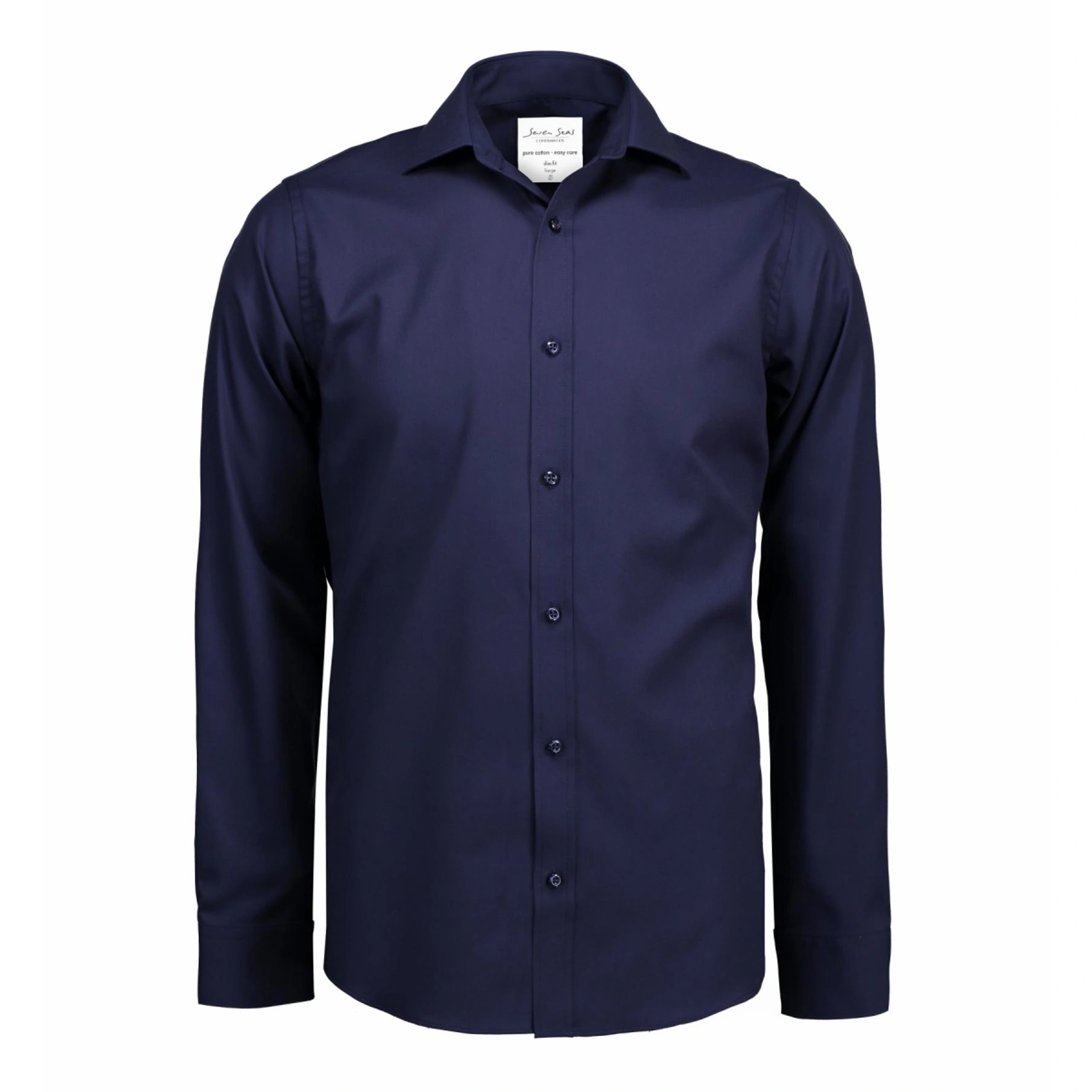 Сорочка чоловіча Seven Seas Fine Twill Slim Fit - Темно-синій / L