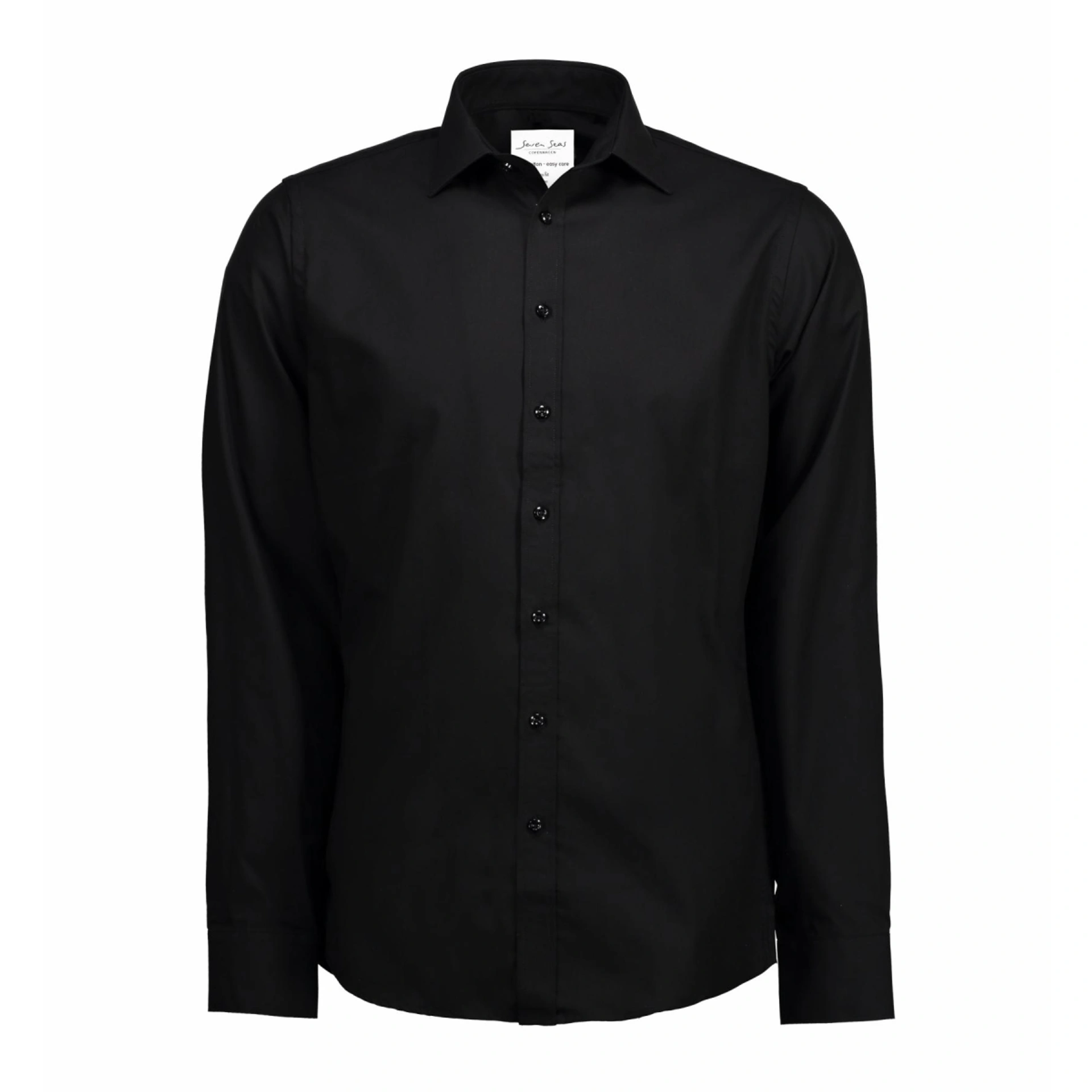 Сорочка чоловіча Seven Seas Fine Twill Slim Fit - Чорний / L