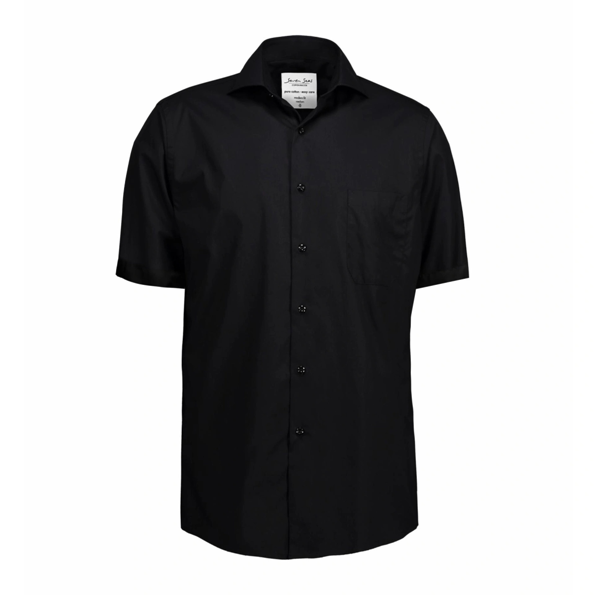 Сорочка чоловіча Seven Seas Poplin Modern Fit - Чорний / 3XL