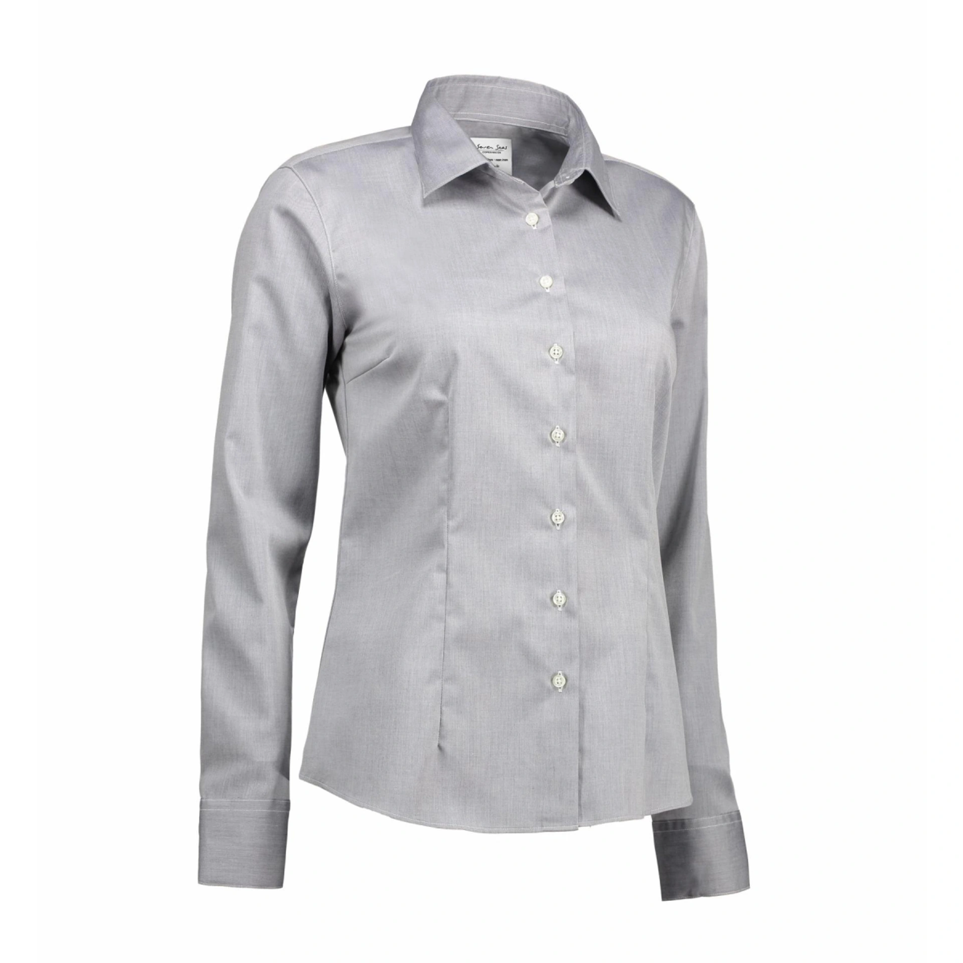 Сорочка жіноча Seven Seas Fine Twill Modern fit - Сріблясто-сірий / 3XL