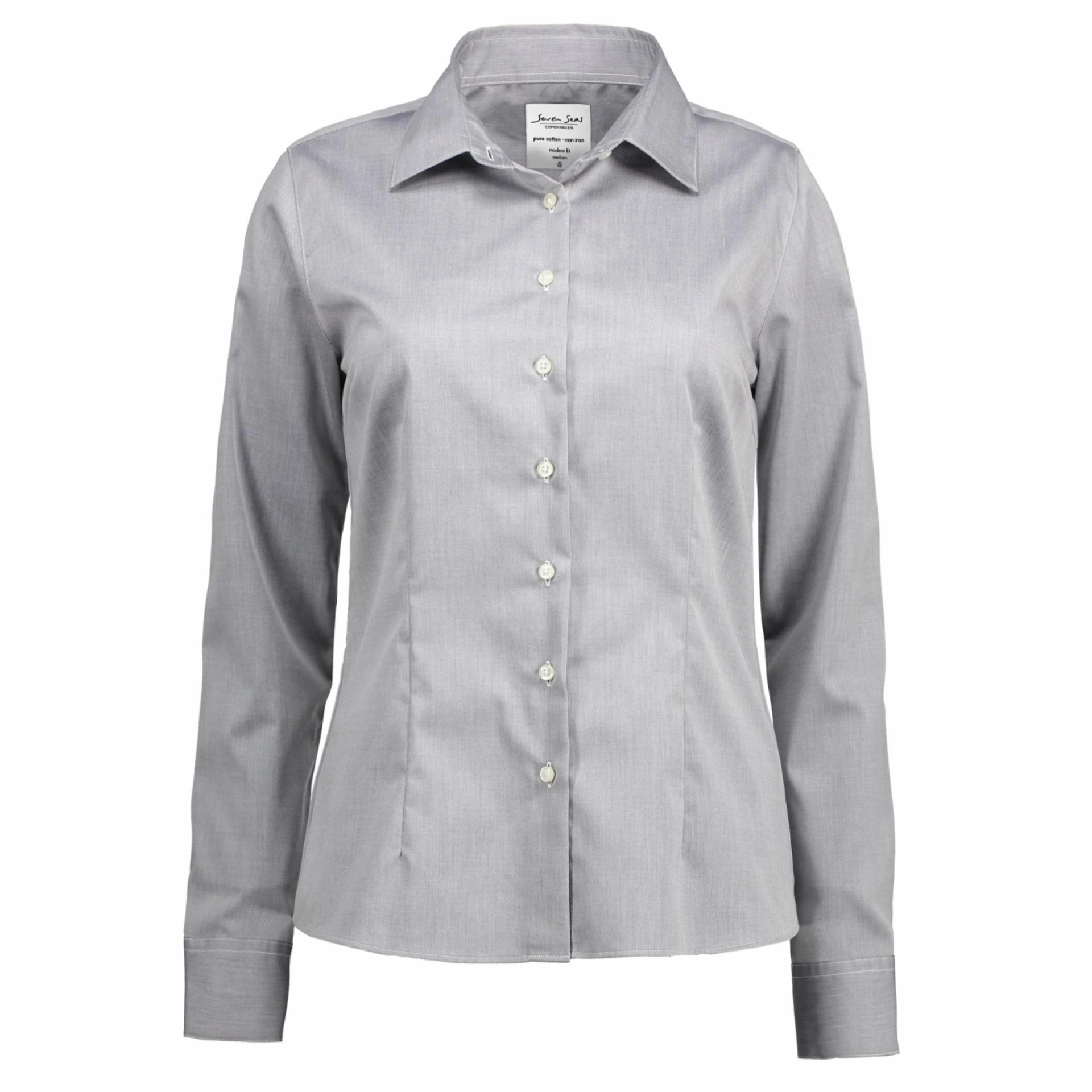 Сорочка жіноча Seven Seas Fine Twill Modern fit - Сріблясто-сірий / 3XL