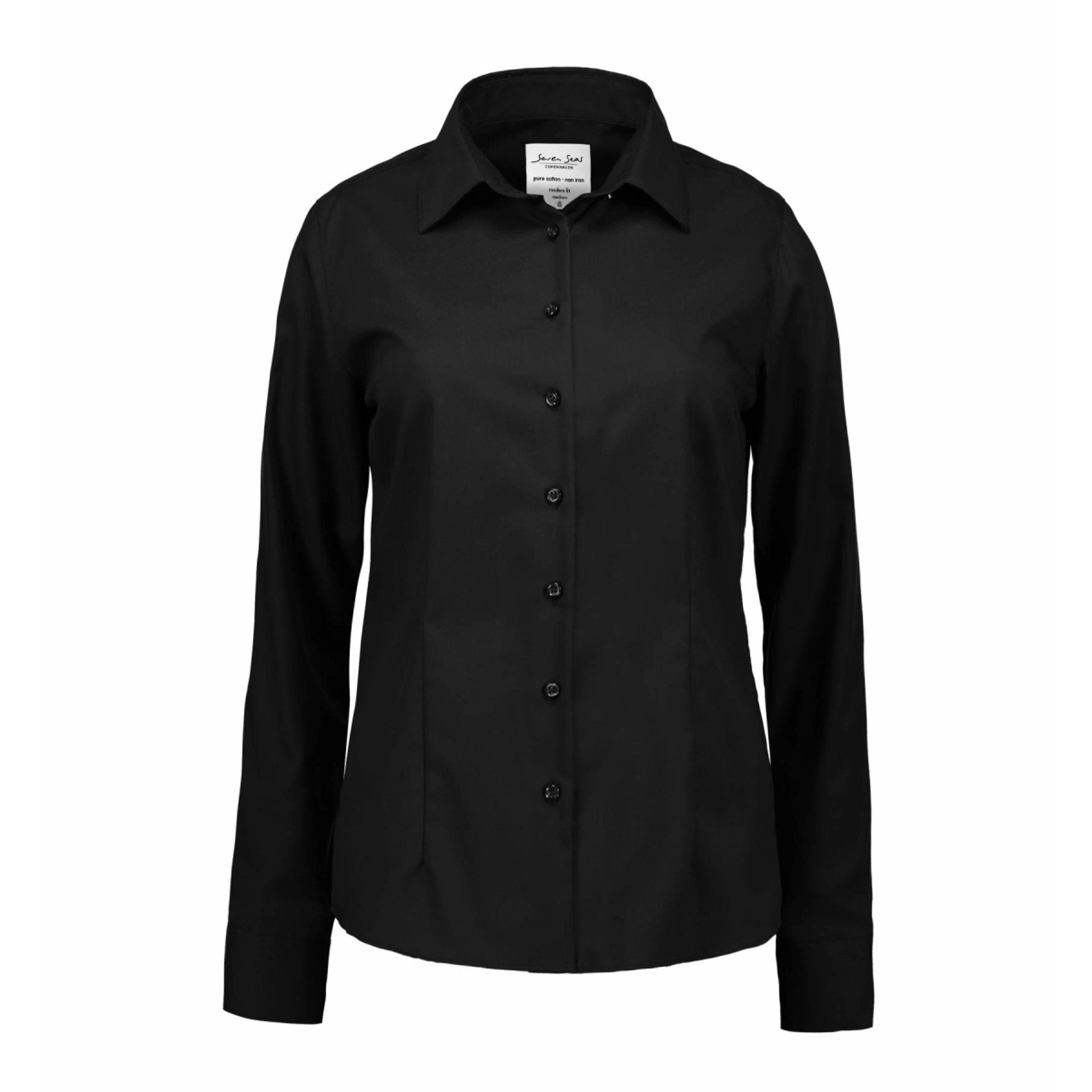 Сорочка жіноча Seven Seas Fine Twill Modern fit - Чорний / 3XL