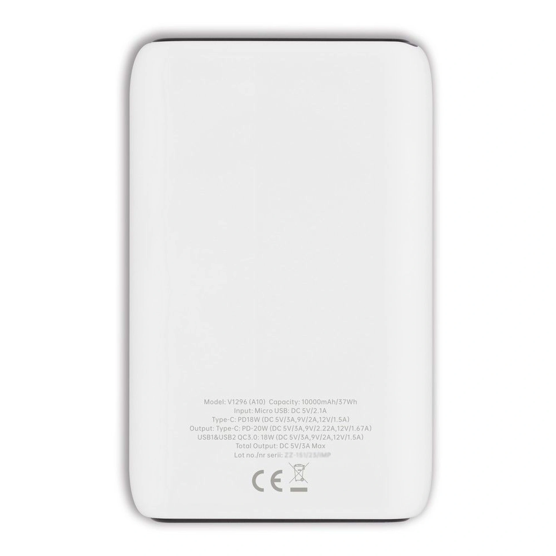 Повербанк 10000 mAh Voyager Dashonte, світлодіодний індикатор - Білий