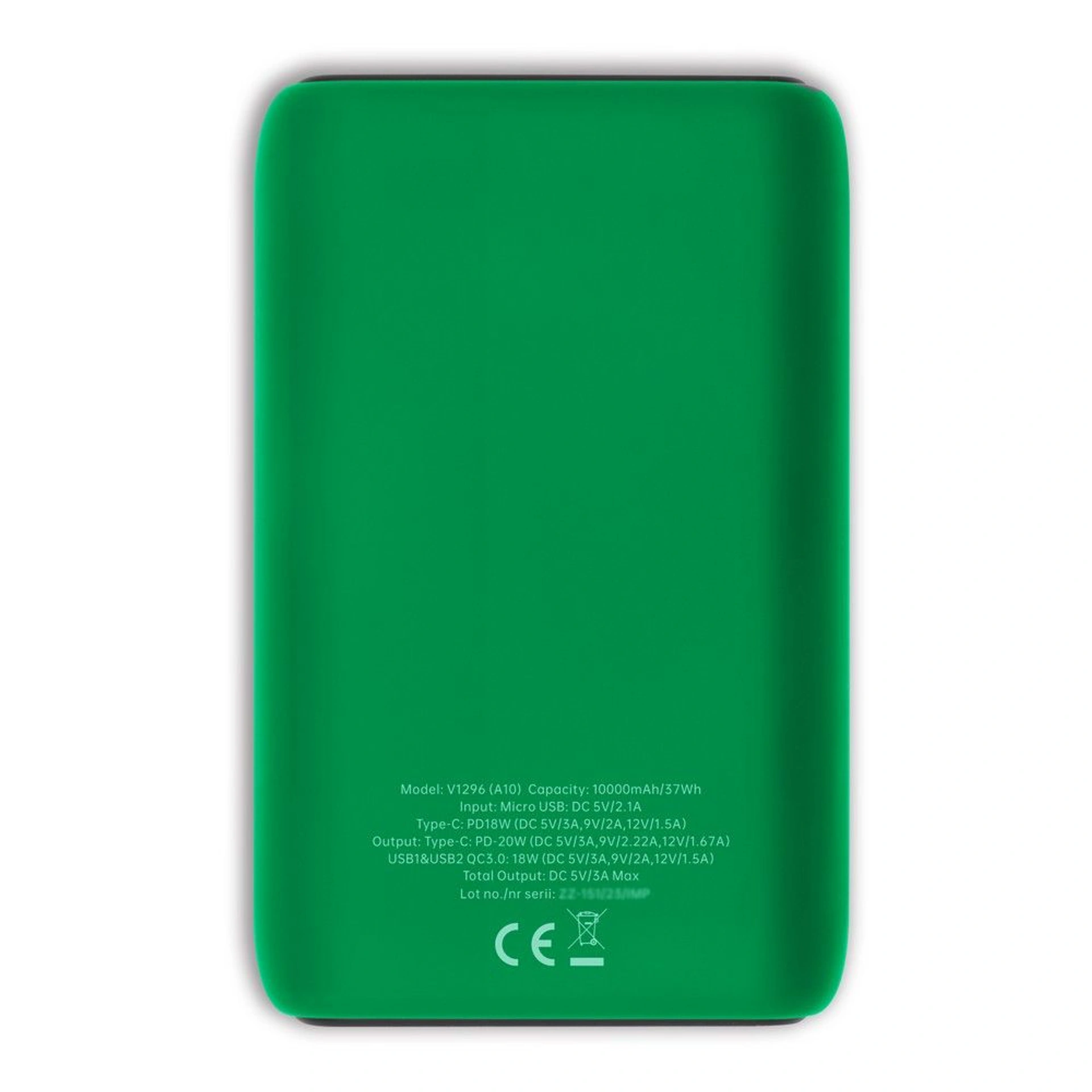Повербанк 10000 mAh Voyager Dashonte, світлодіодний індикатор - Зелений