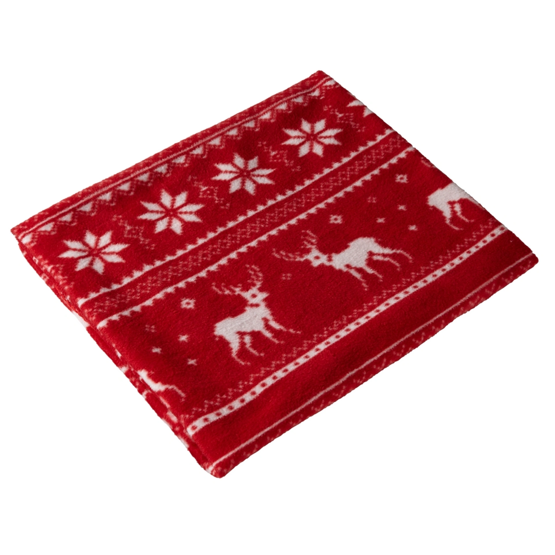 Плед флісовий Voyager Reindeer pattern 120х150 см - Червоний