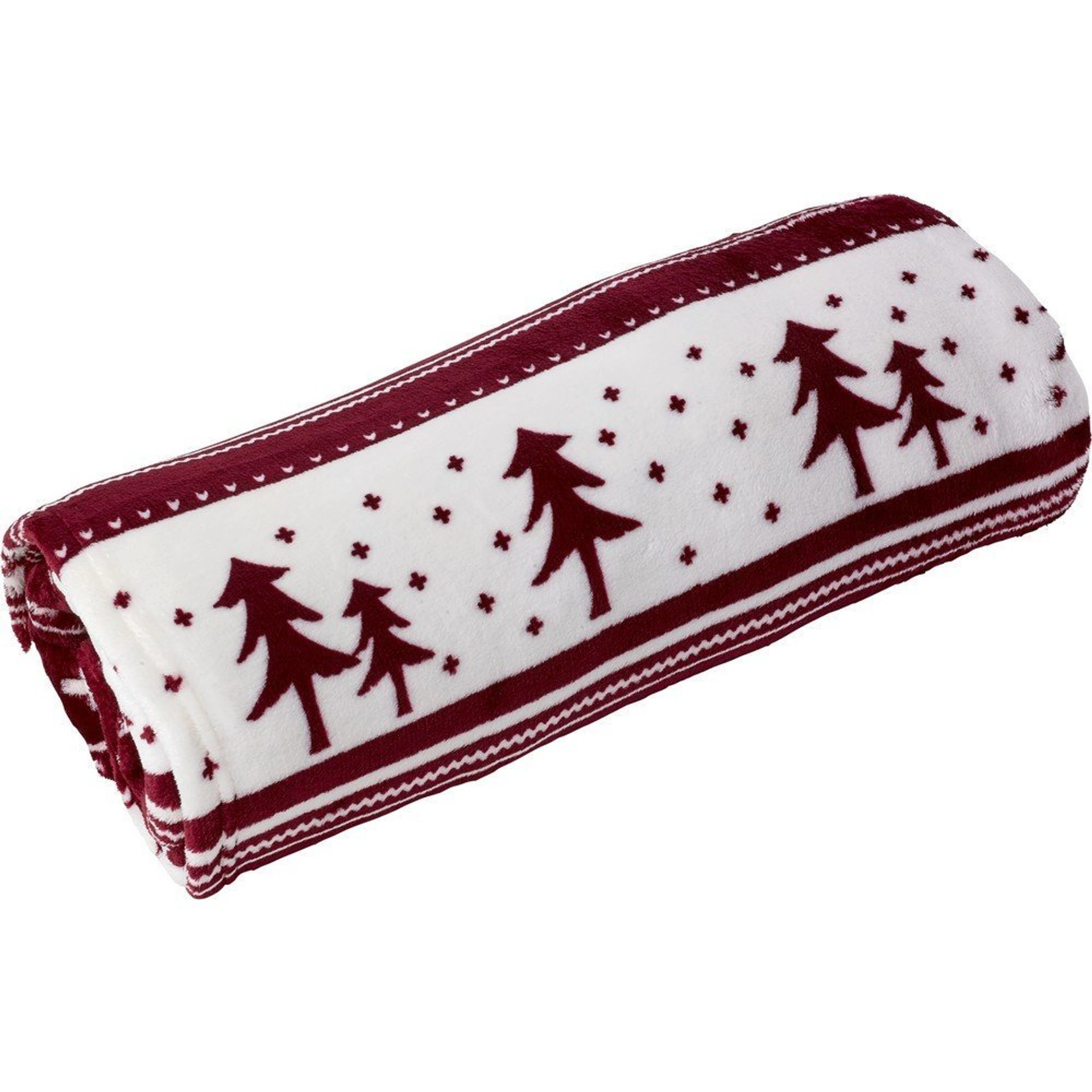 Плед флісовий Voyager Christmas pattern 120х150 см - Бордовий