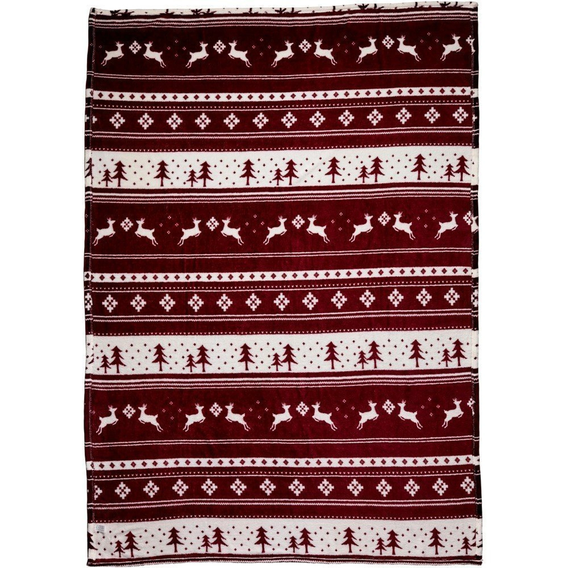 Плед флісовий Voyager Christmas pattern 120х150 см - Бордовий