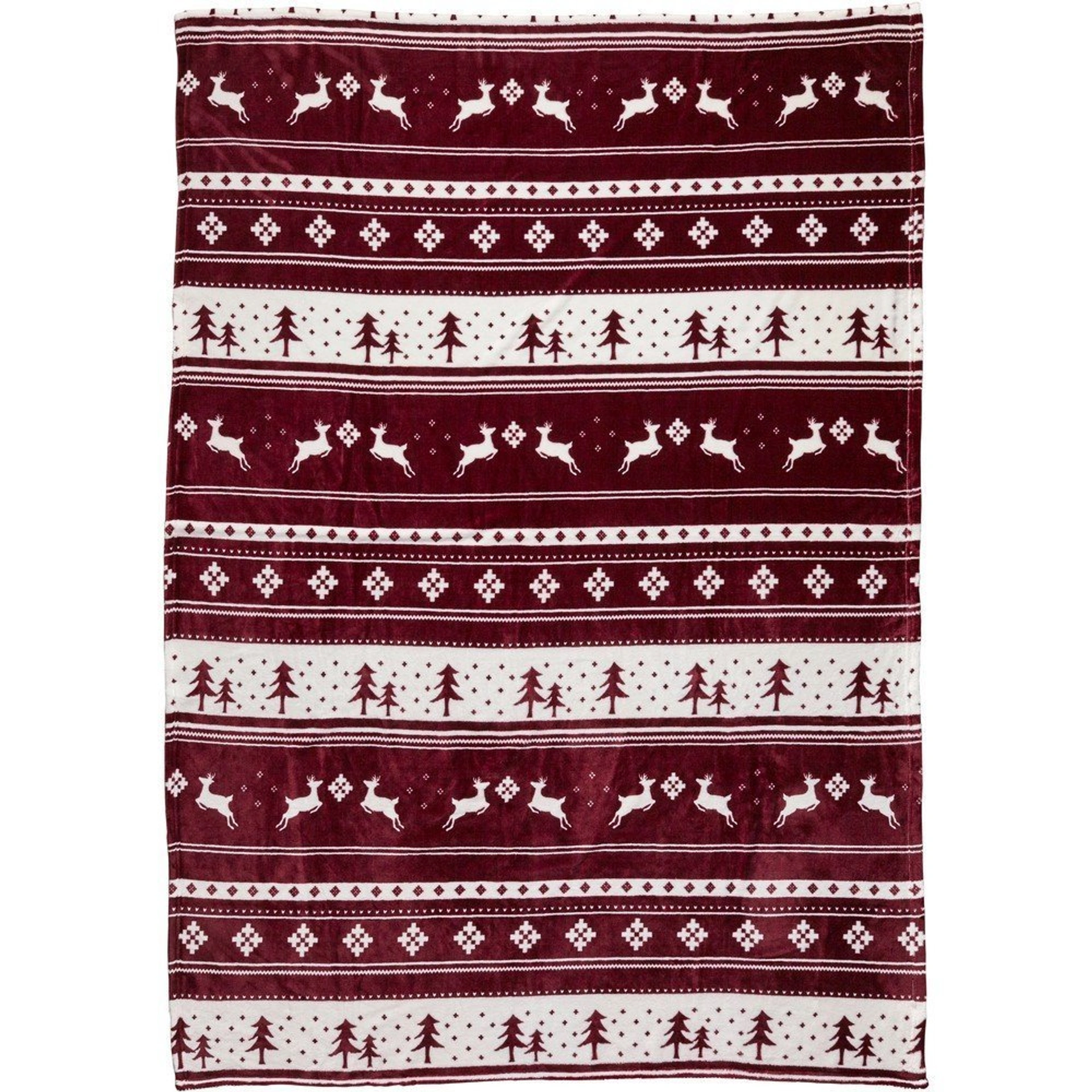 Плед флісовий Voyager Christmas pattern 120х150 см - Бордовий