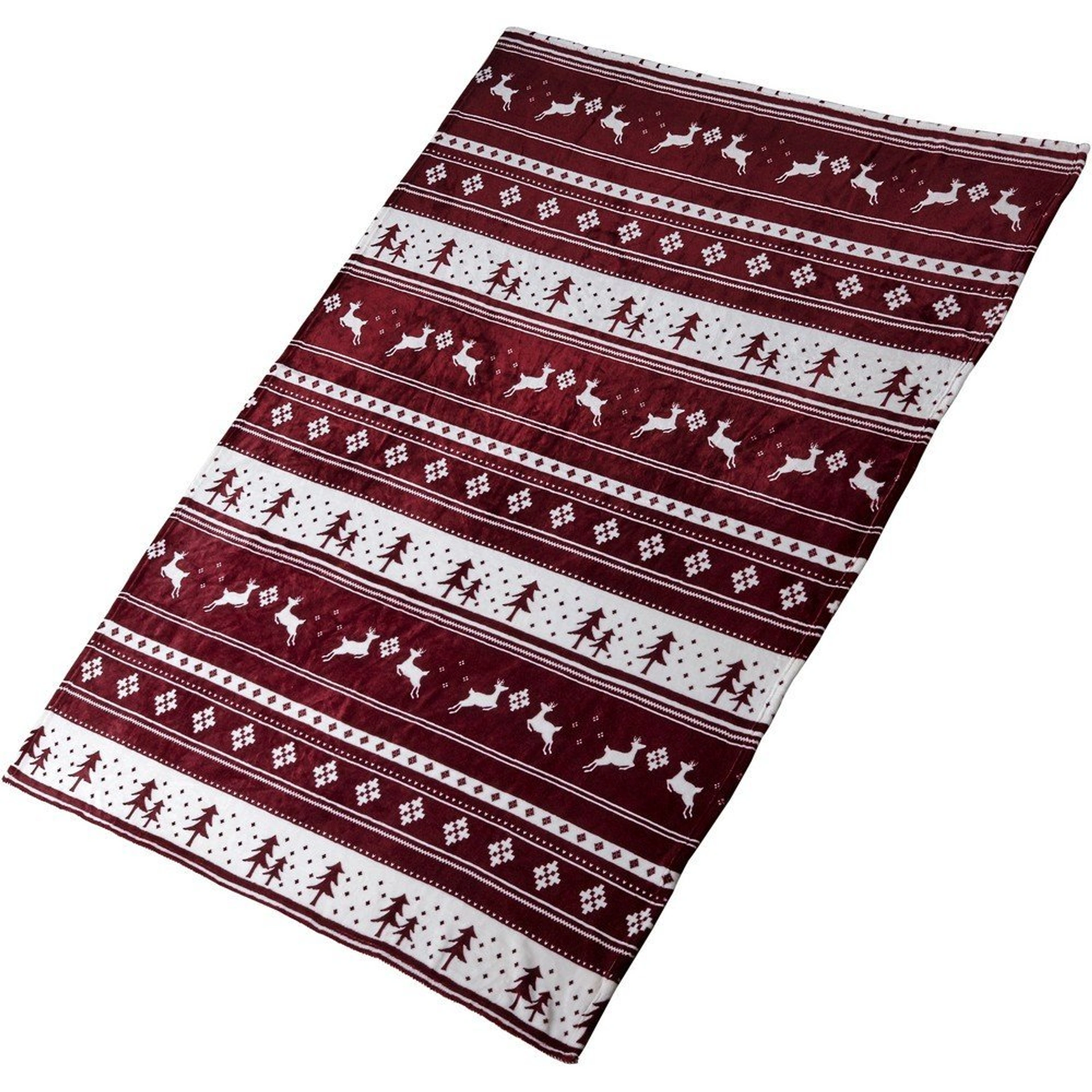 Плед флісовий Voyager Christmas pattern 120х150 см - Бордовий