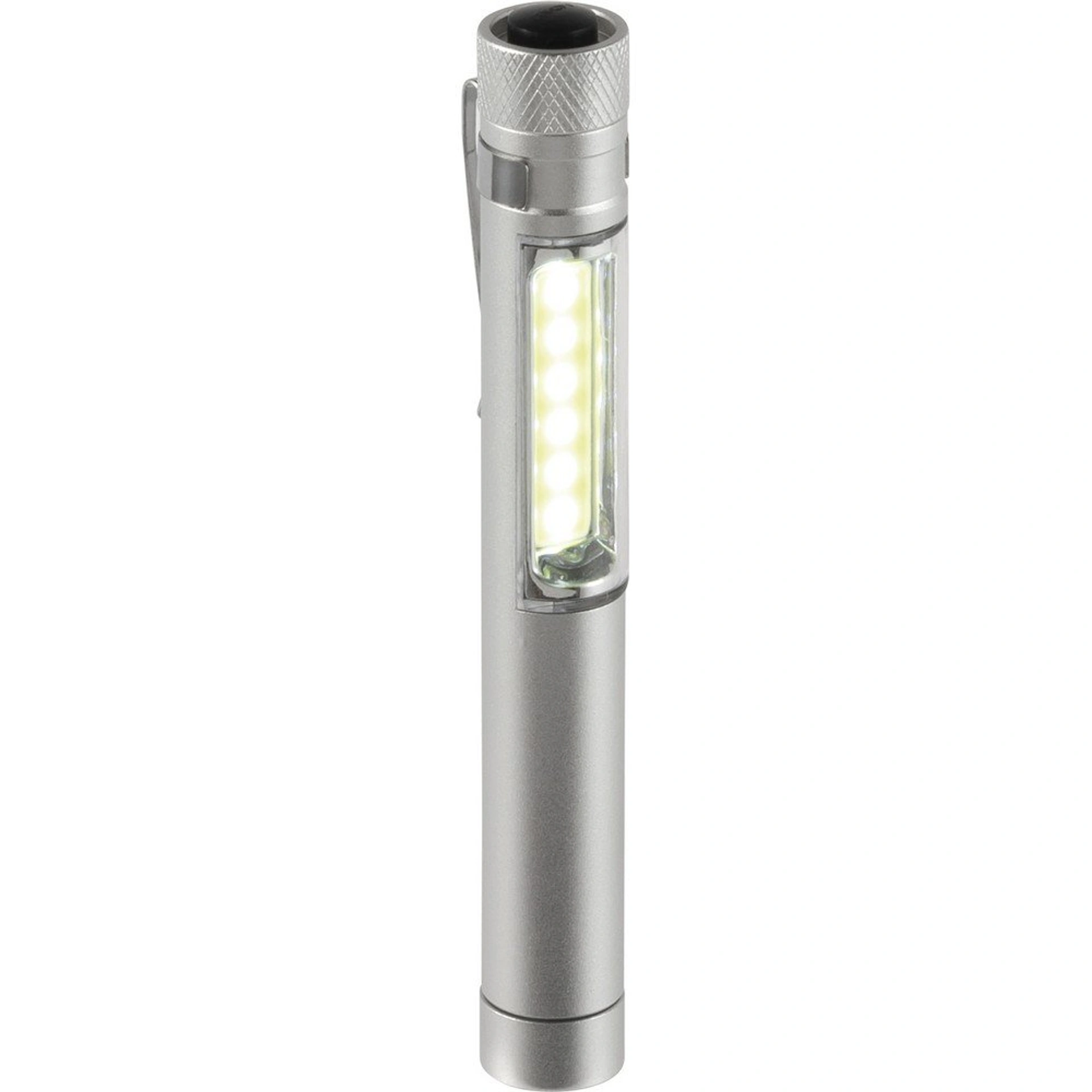 Ліхтарик Voyager LED з боковим COB light у формі ручки - Сріблястий
