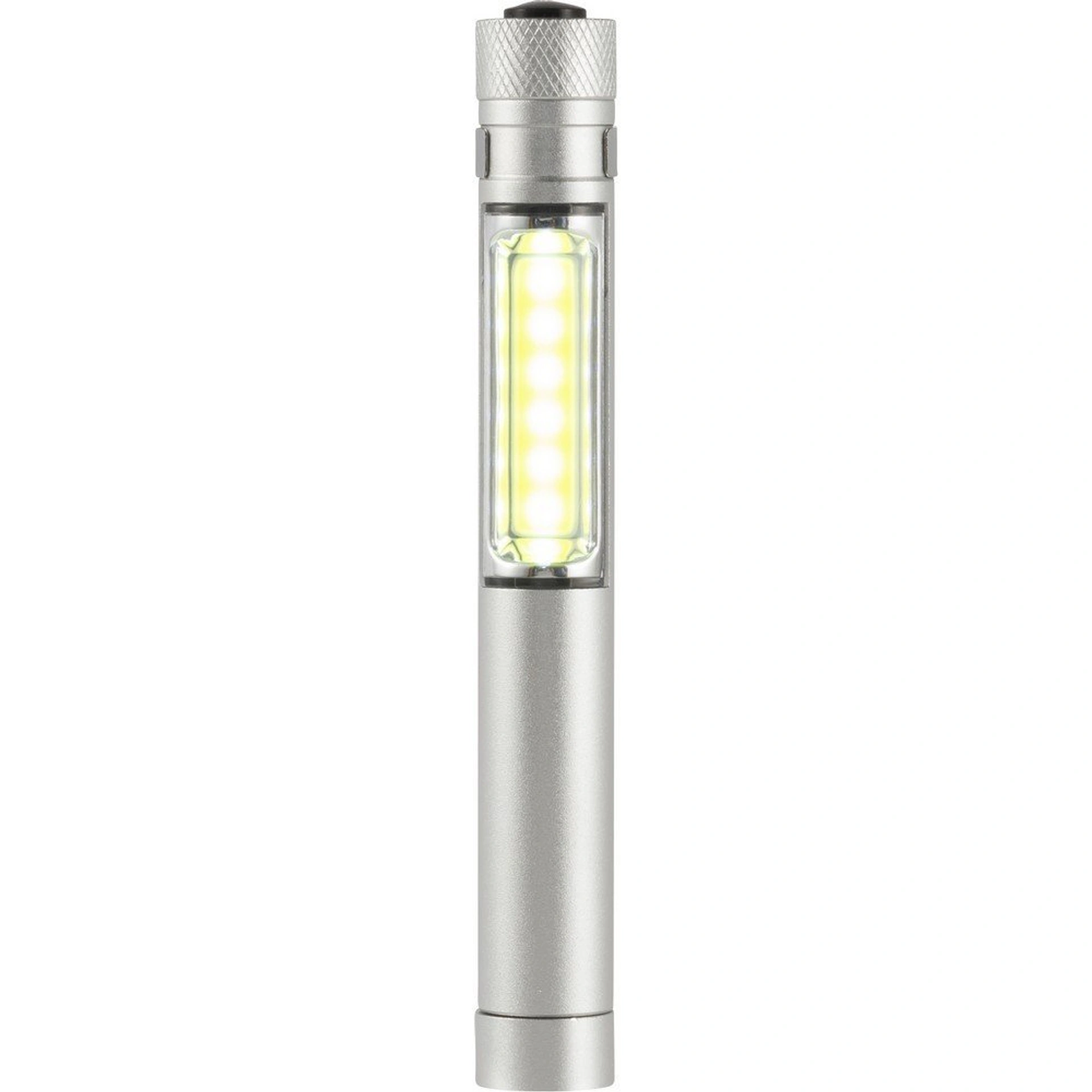 Ліхтарик Voyager LED з боковим COB light у формі ручки - Сріблястий