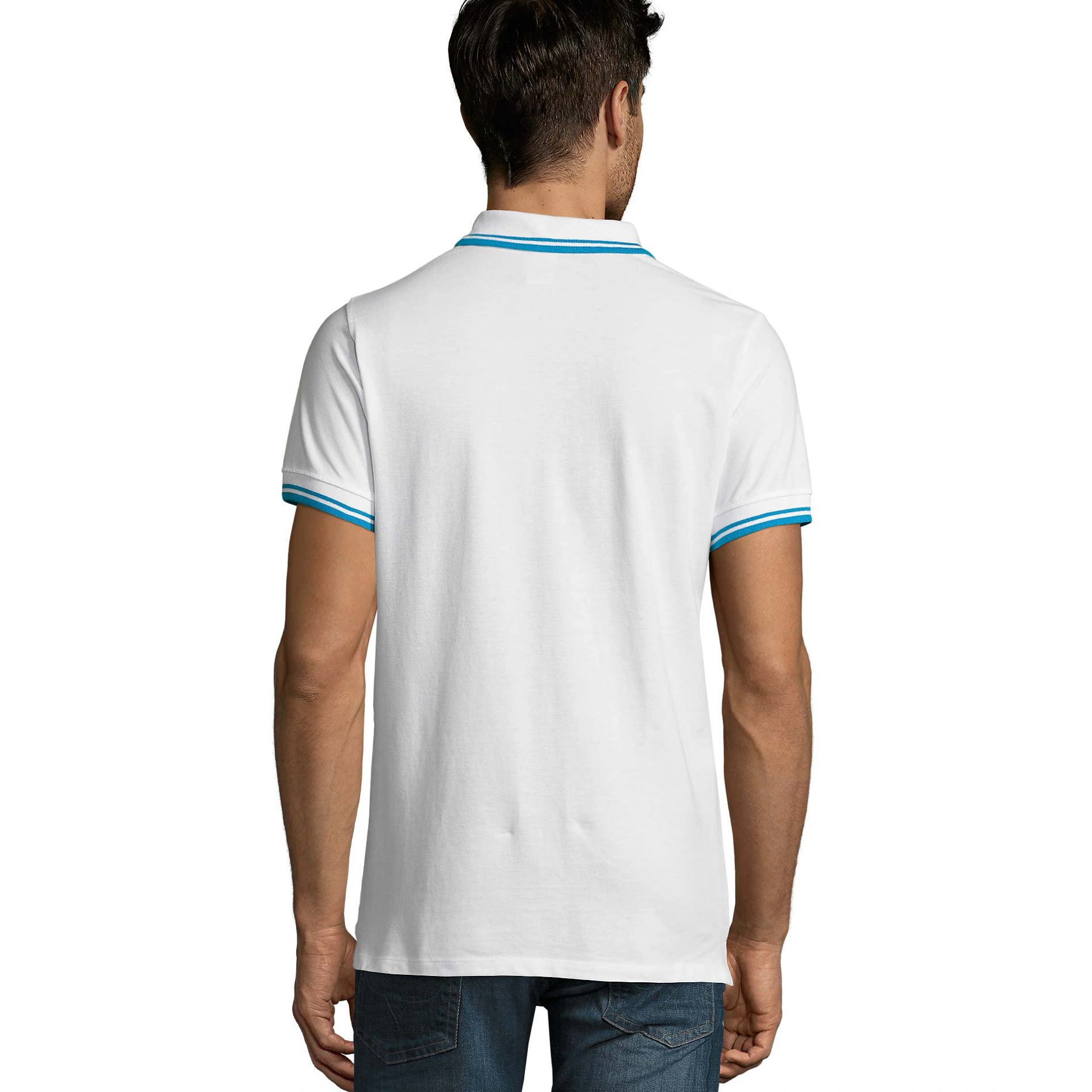 Футболка поло чоловіча SOL'S Pasadena - Білий / морський / 3XL