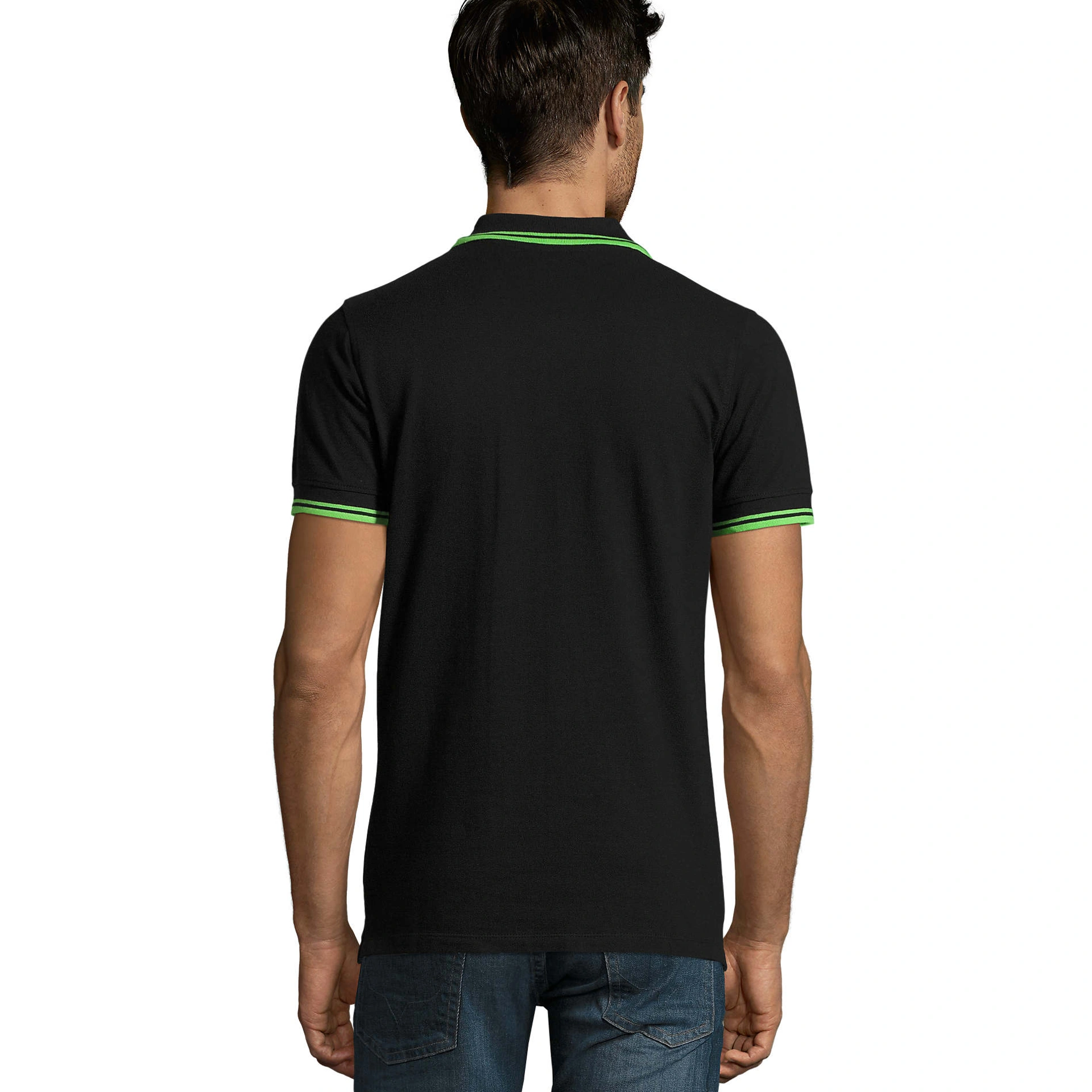 Футболка поло чоловіча SOL'S Pasadena - Чорний / лайм / 3XL