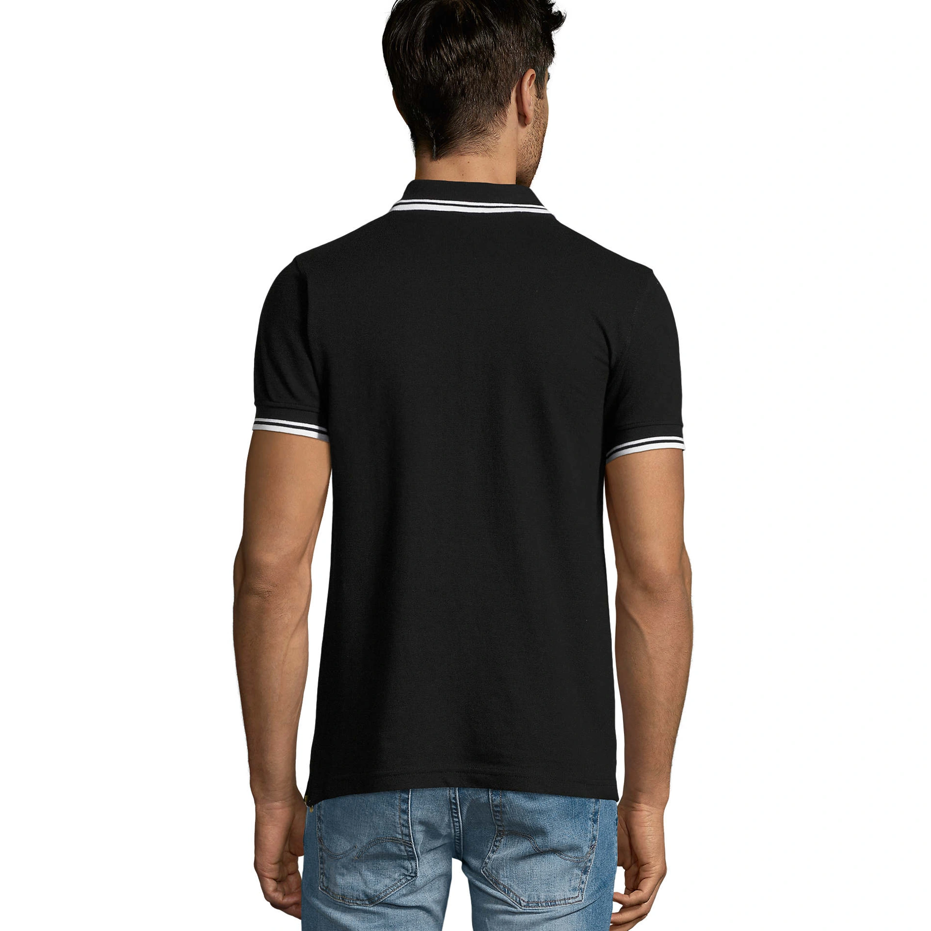 Футболка поло чоловіча SOL'S Pasadena - Чорний / білий / 3XL