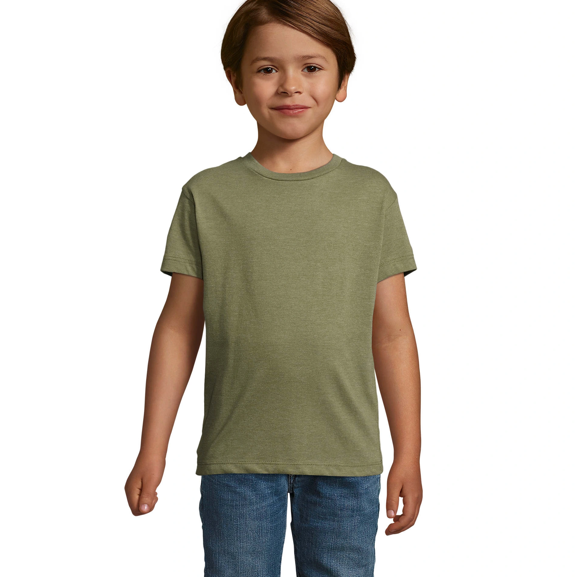 Футболка дитяча SOL'S Regent Fit - Хакі меланж / 2Y