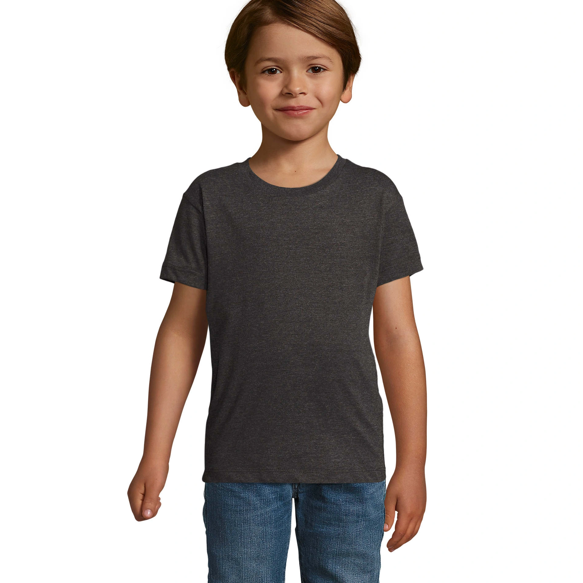 Футболка дитяча SOL'S Regent Fit - Вугільний меланж / 2Y
