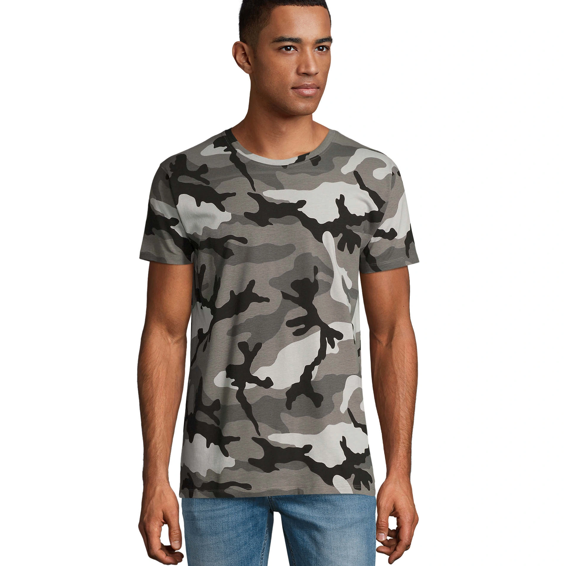 Футболка чоловіча SOL'S Camo - Камуфляж сірий / L