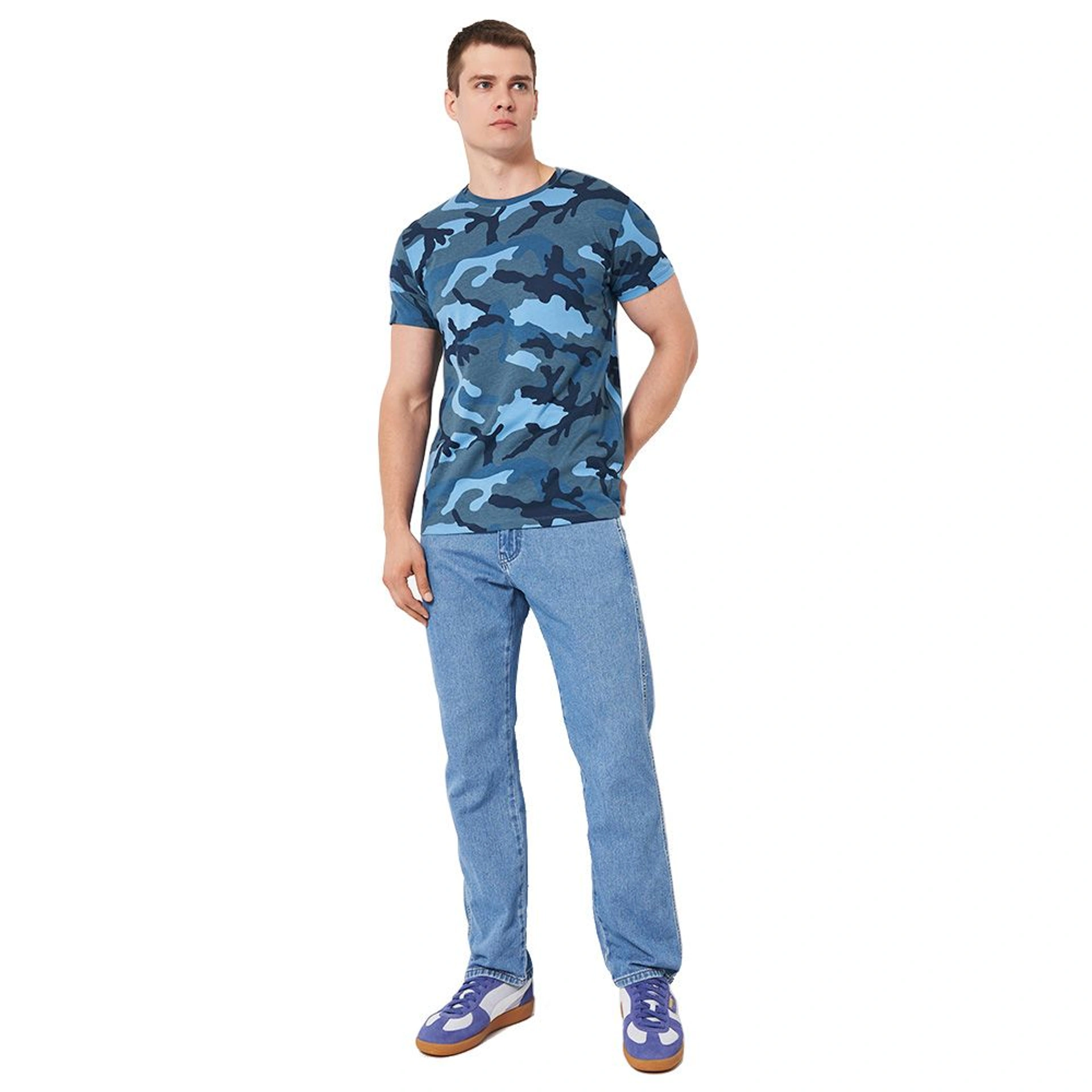 Футболка чоловіча SOL'S Camo - Камуфляж синій / L