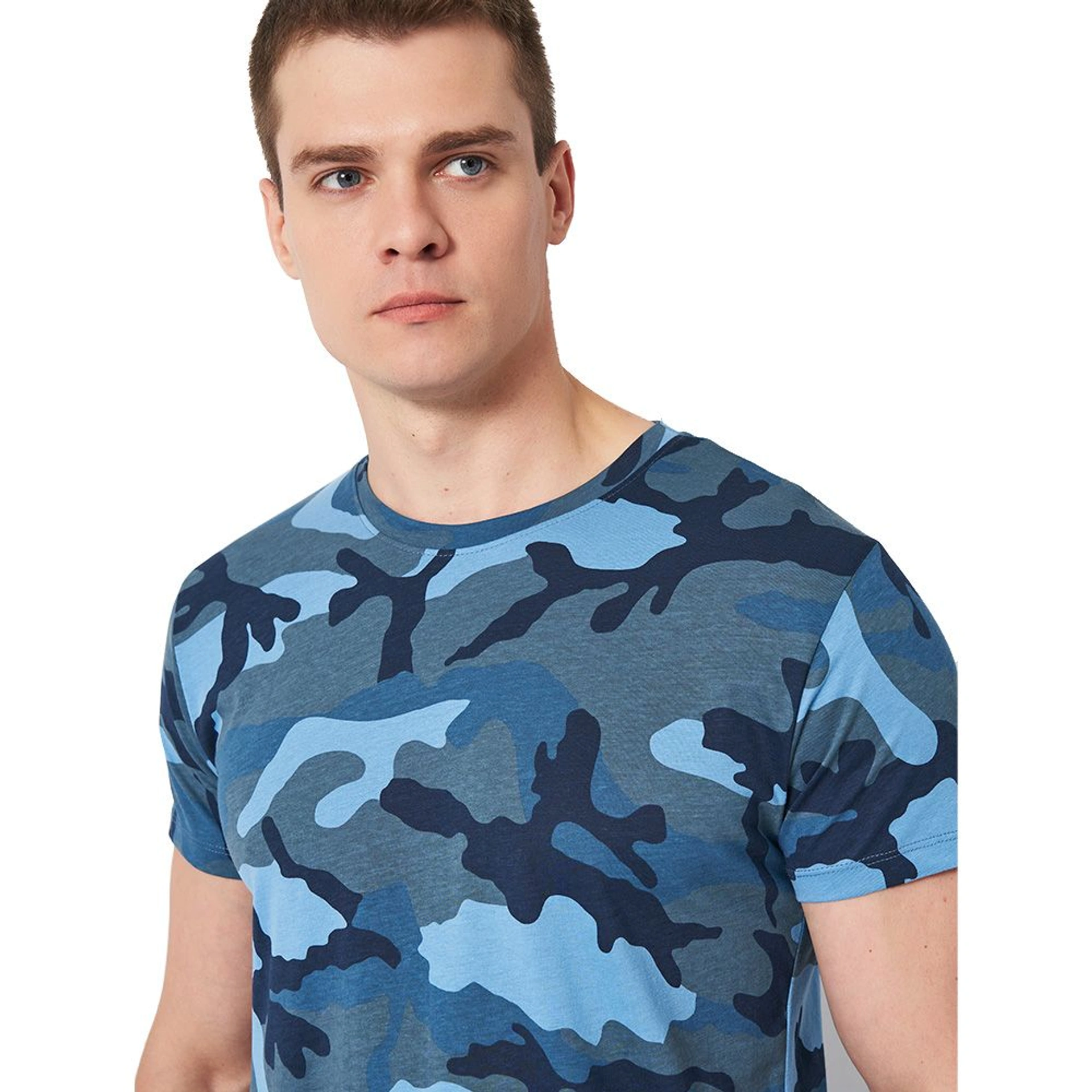 Футболка чоловіча SOL'S Camo - Камуфляж синій / L