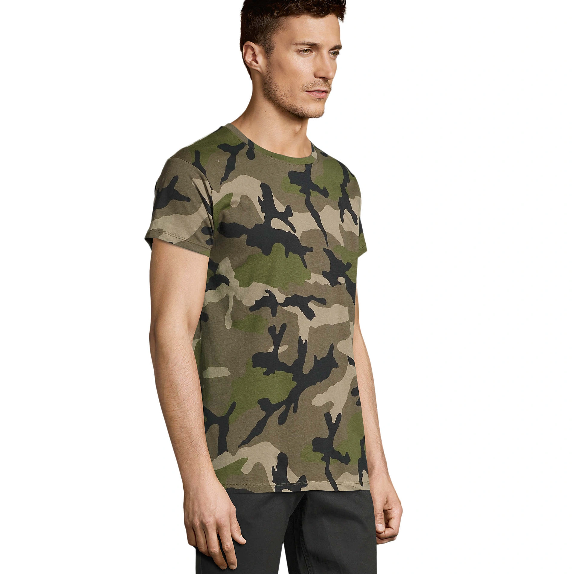 Футболка чоловіча SOL'S Camo - Камуфляж зелений / L