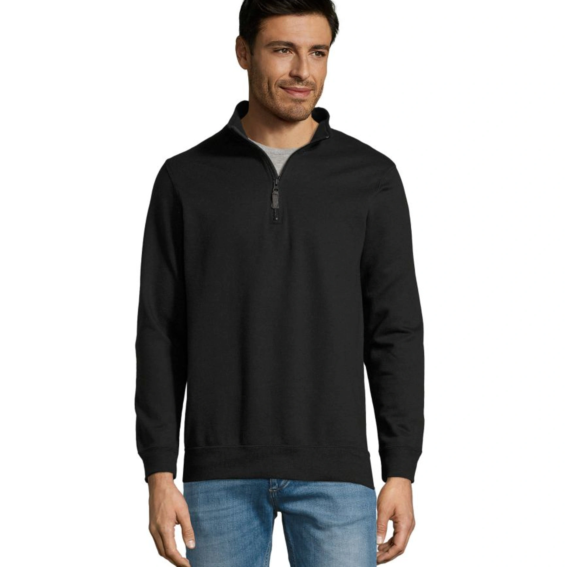 Світшот з коміром стійкою SOL'S Stan - Чорний / 3XL
