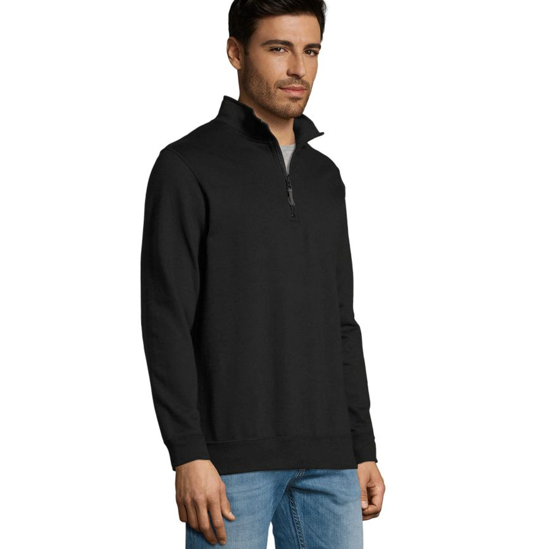 Світшот з коміром стійкою SOL'S Stan - Чорний / 3XL